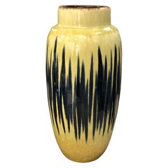 Mid-Century Modern Yellow and Blue Ceramic German Vase, circa 1970