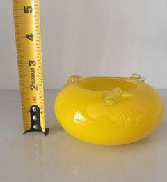 Mid-Century Modern Yellow Glass Ashtray