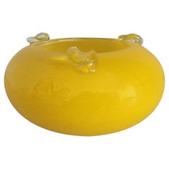 Mid-Century Modern Yellow Glass Ashtray