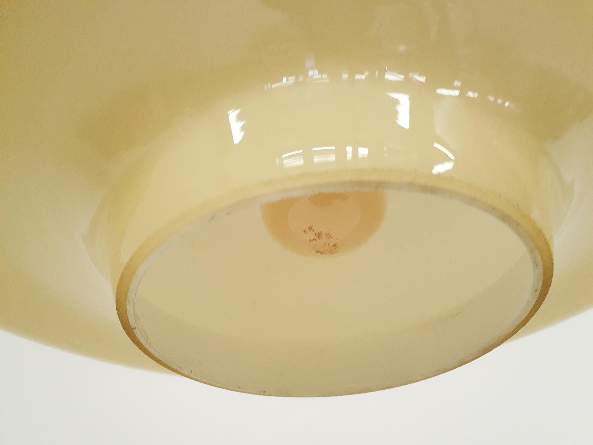 Mid-Century Modern Yellow Glass Pendant Light Attrb. Holmegaard, 1960's 4