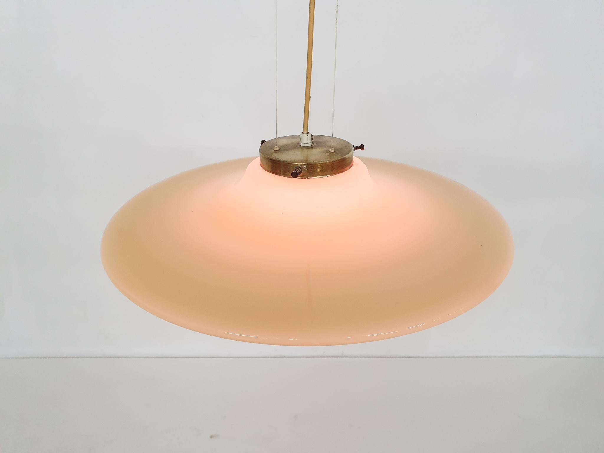 Mid-Century Modern Yellow Glass Pendant Light Attrb. Holmegaard, 1960's 1