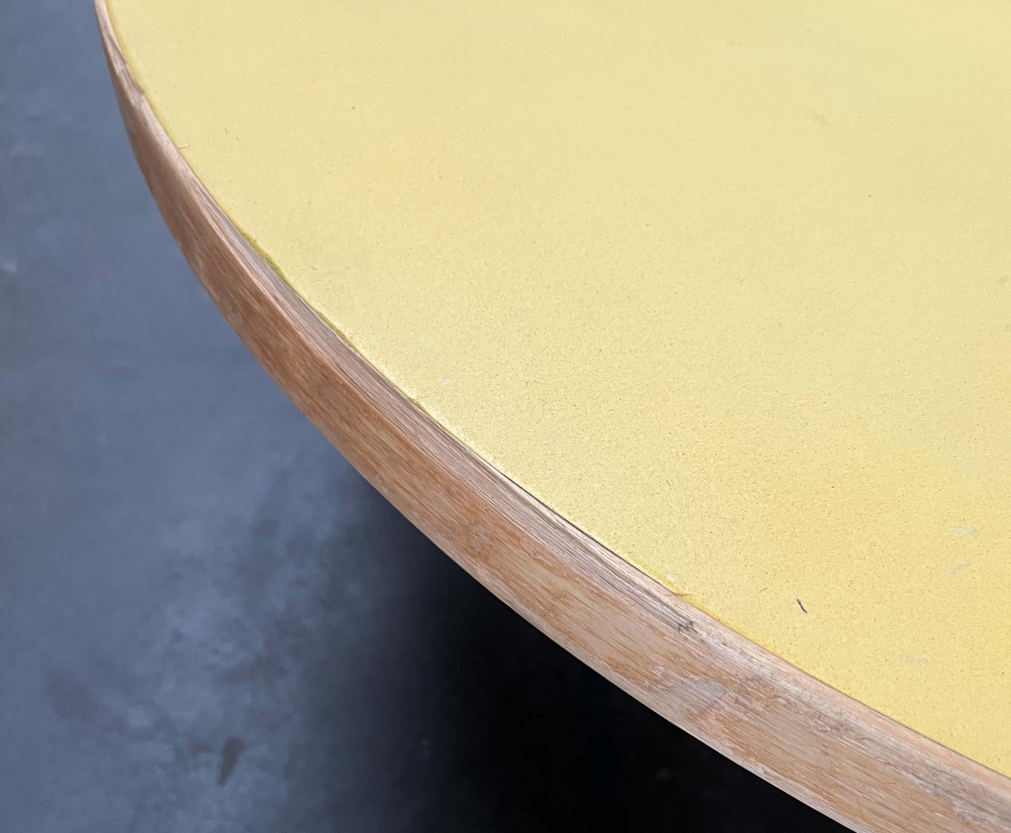 Mid-Century Modern Yellow Linoleum Coffee Couch Table Alva Aalto Artek Finland For Sale 6