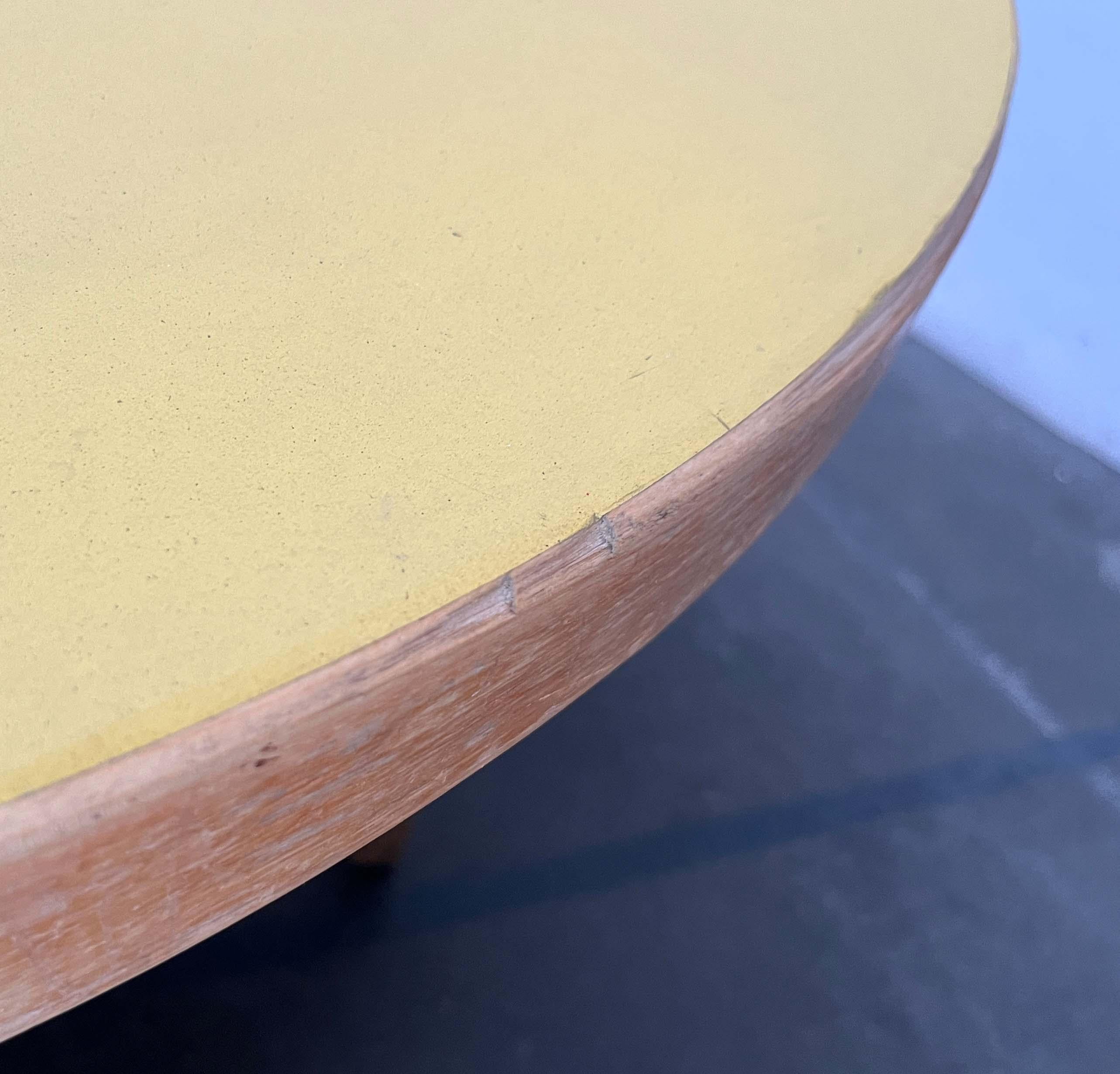 Mid-Century Modern Yellow Linoleum Coffee Couch Table Alva Aalto Artek Finland For Sale 13