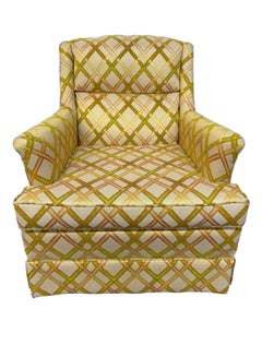 Mid-Century Modern Yellow Lounge Chair & Ottoman