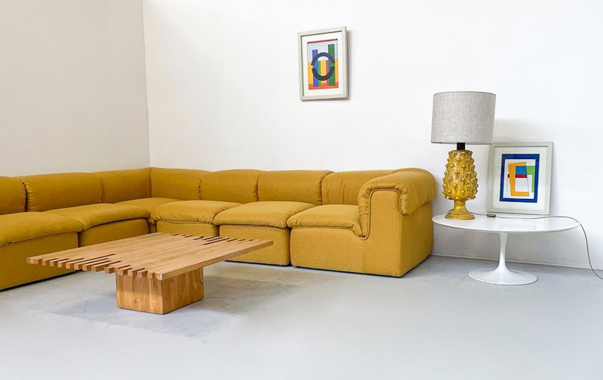 Mid-20th Century Mid-Century Modern Yellow Modular Sofa, Italy, 1960s - New Upholstery