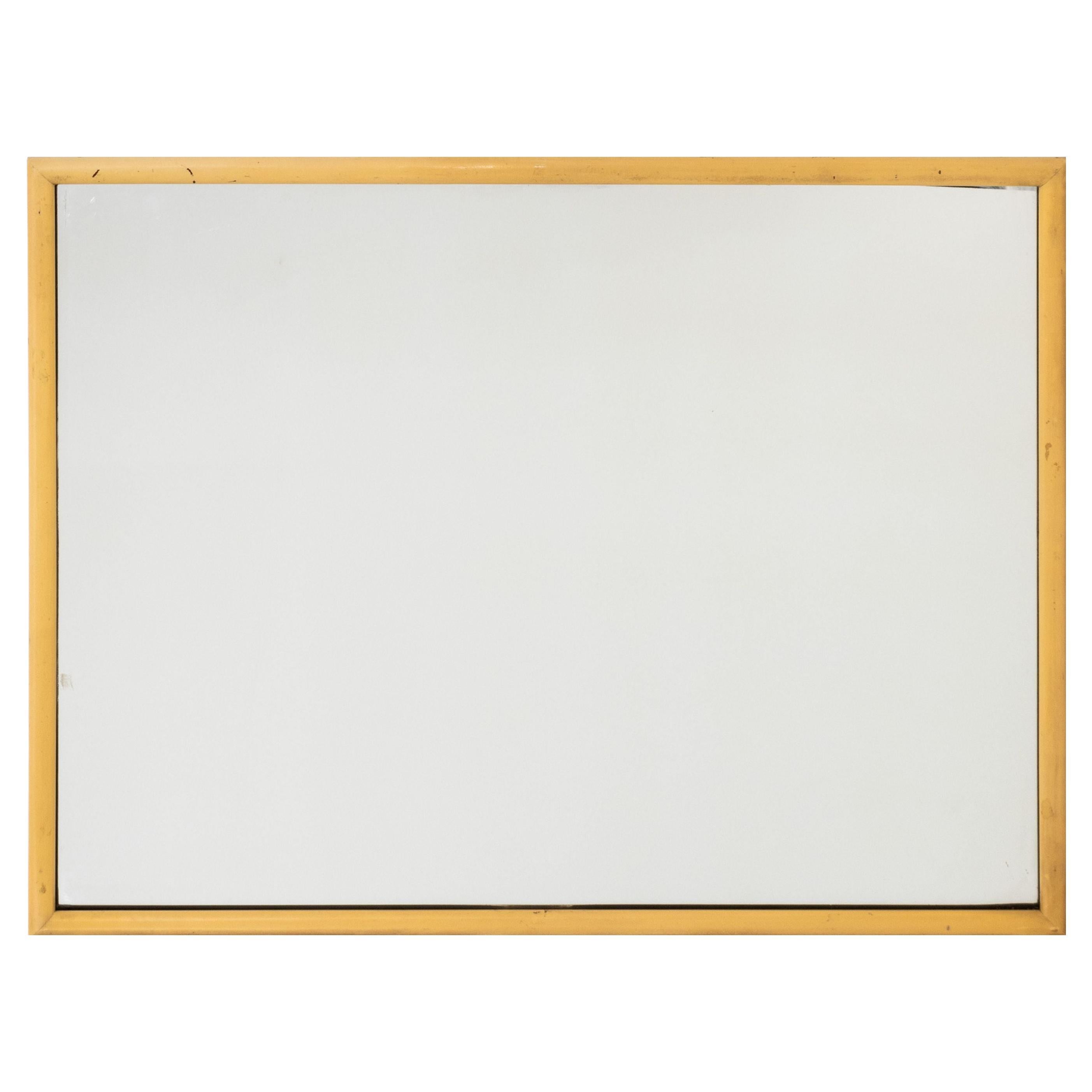 Mid-Century Modern Yellow Painted Wood Mirror For Sale