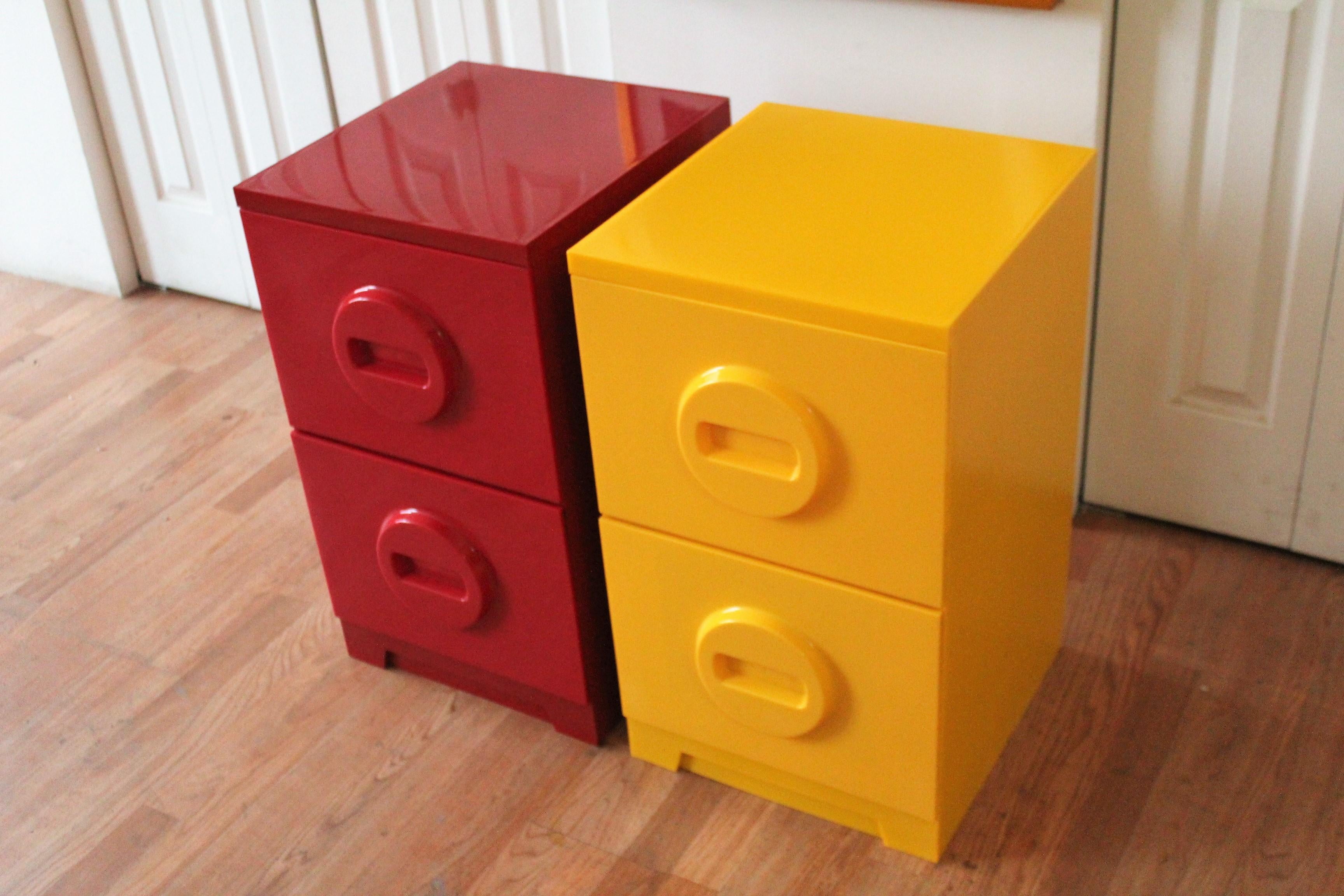 yellow filing cabinets