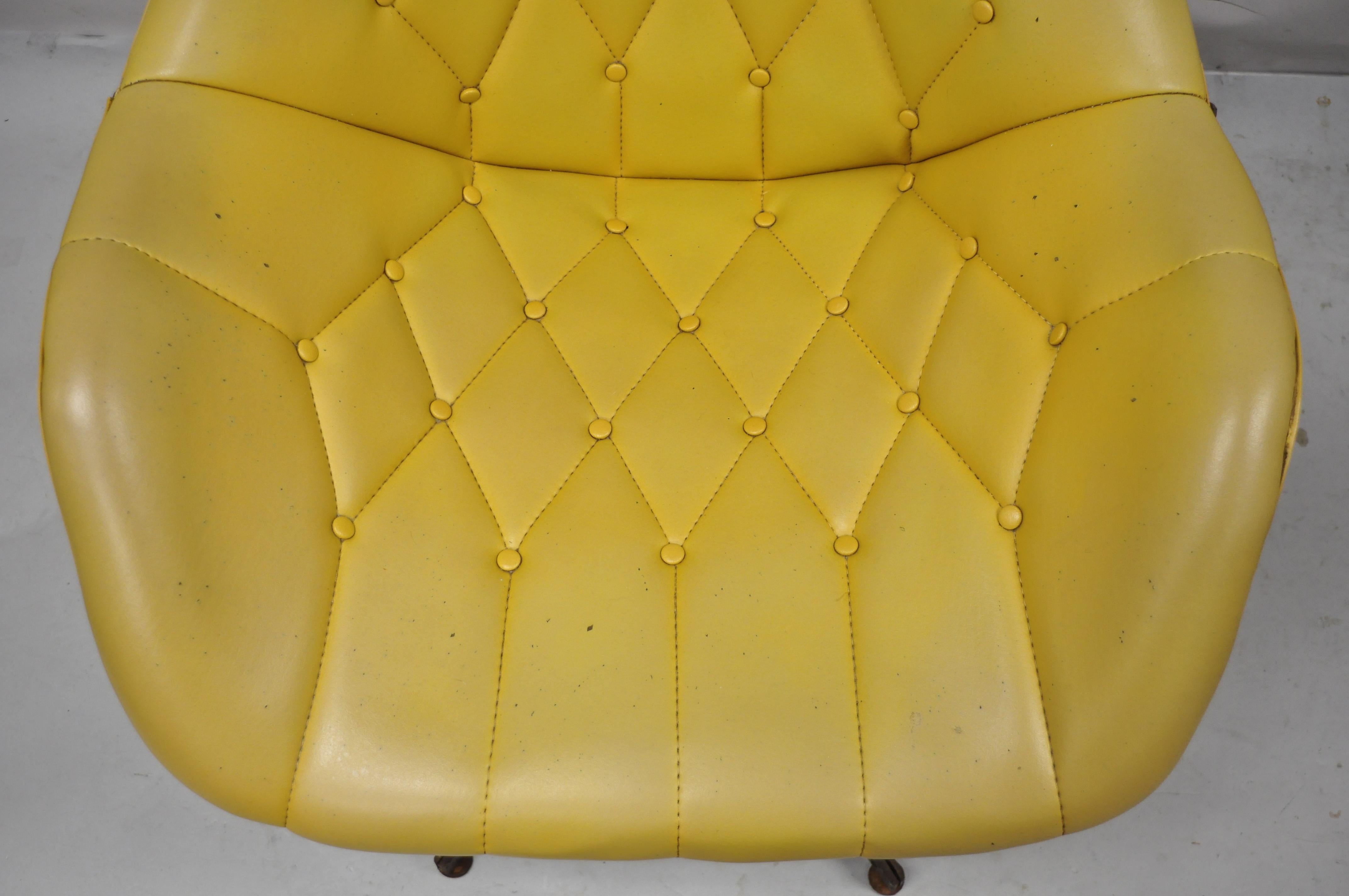 mid century modern yellow chair