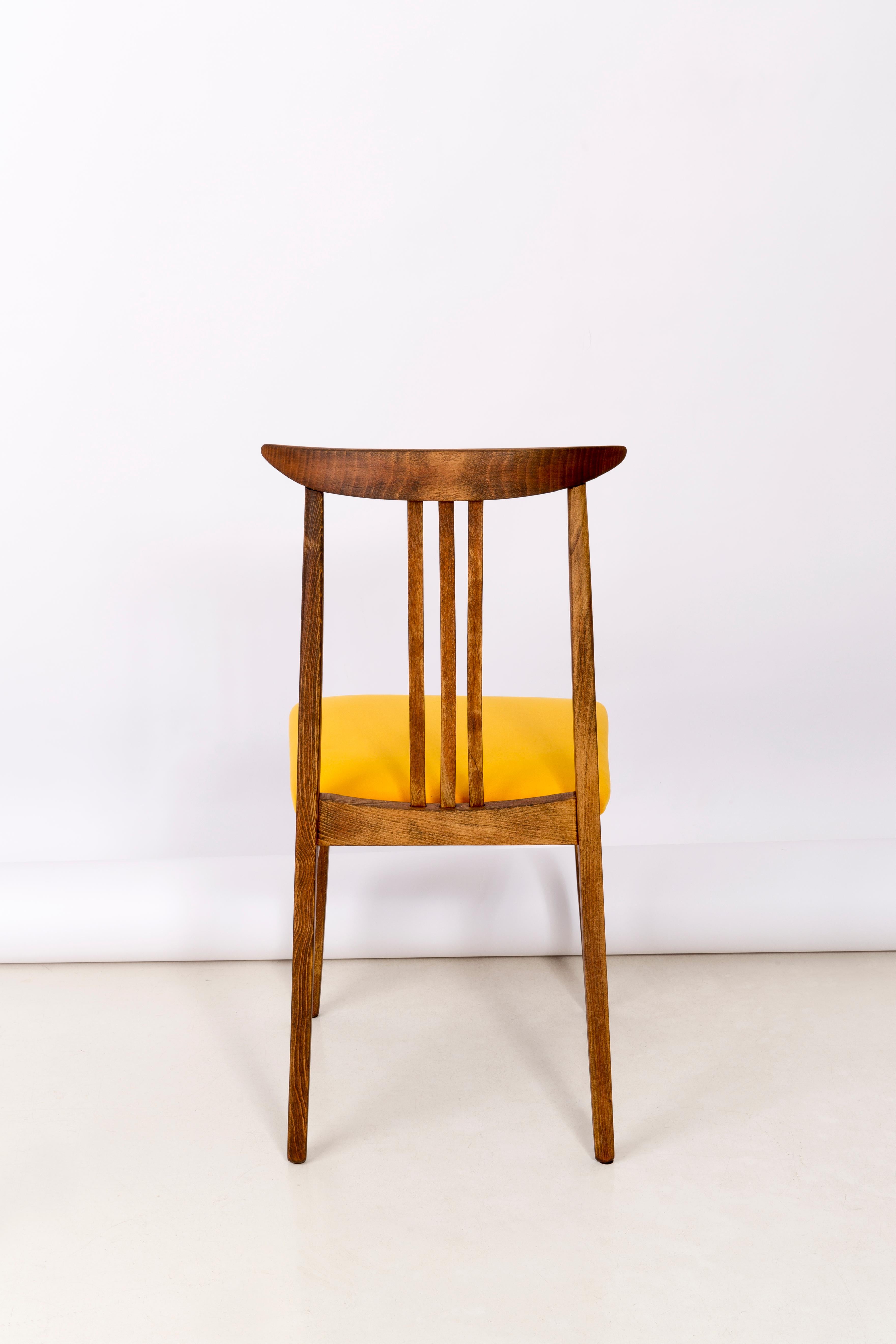 20th Century Mid-Century Modern Yellow Velvet Chair, by Zielinski, Poland, 1960s For Sale