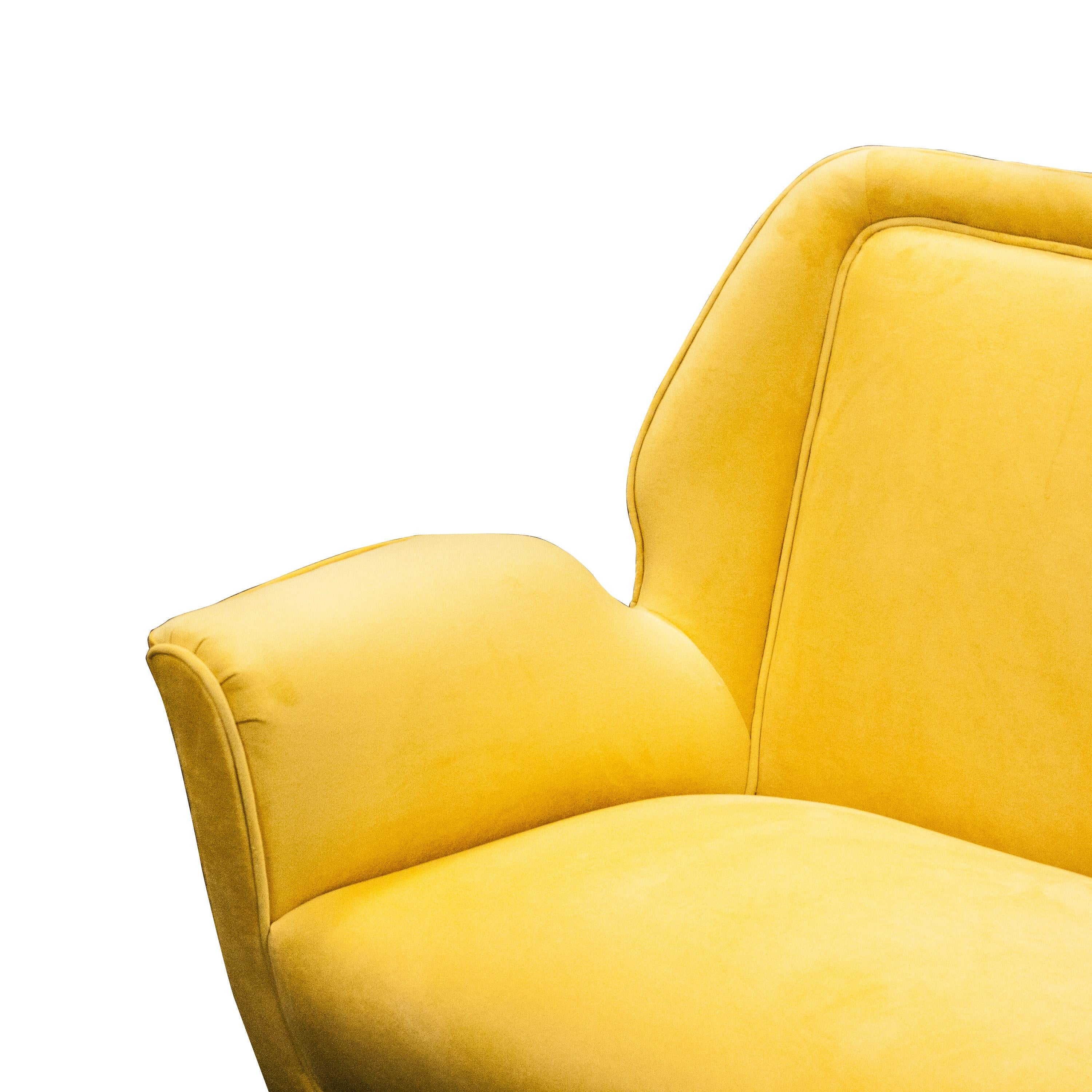 yellow mid century modern couch
