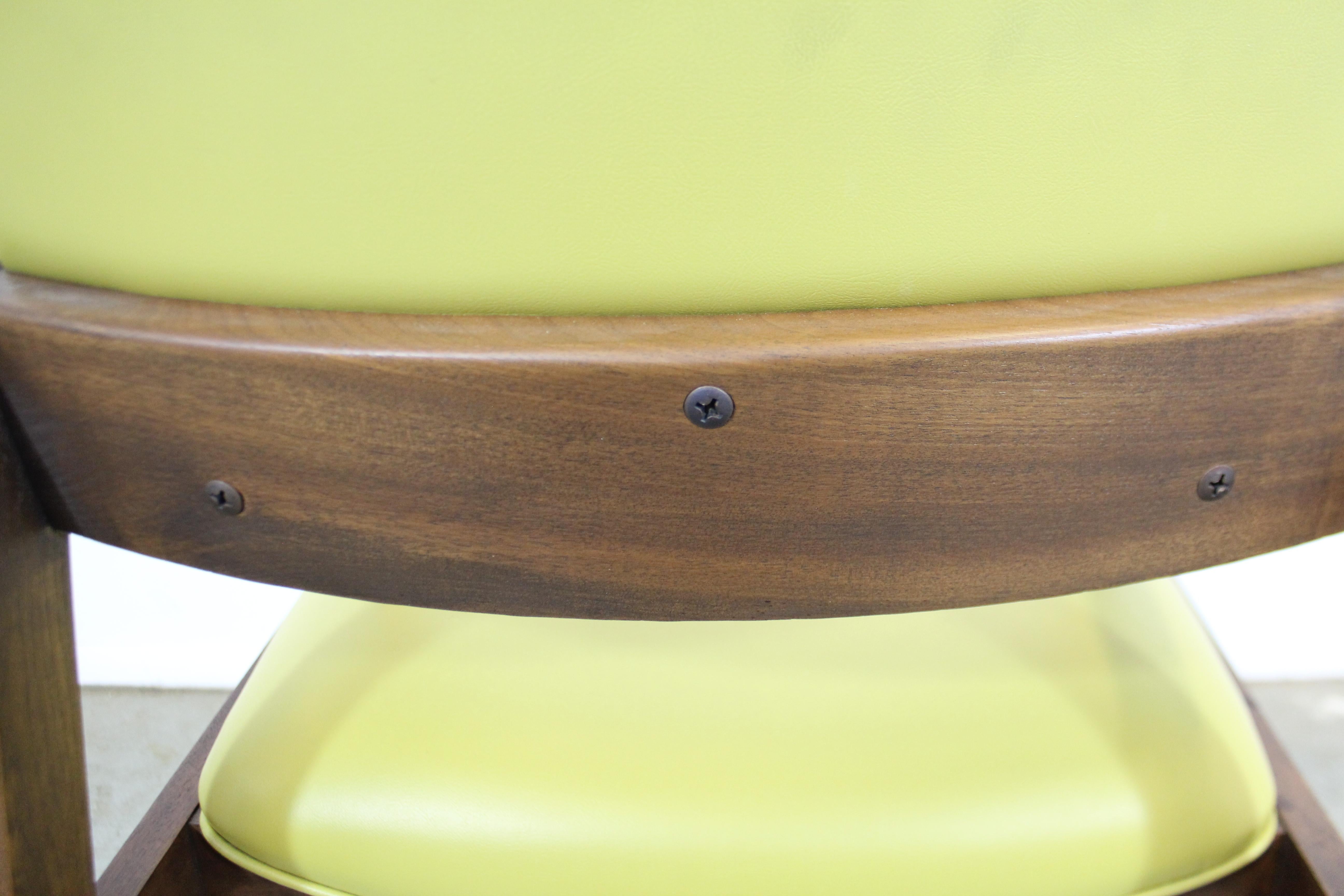 Mid-Century Modern Yellow Walnut Armchair For Sale 6