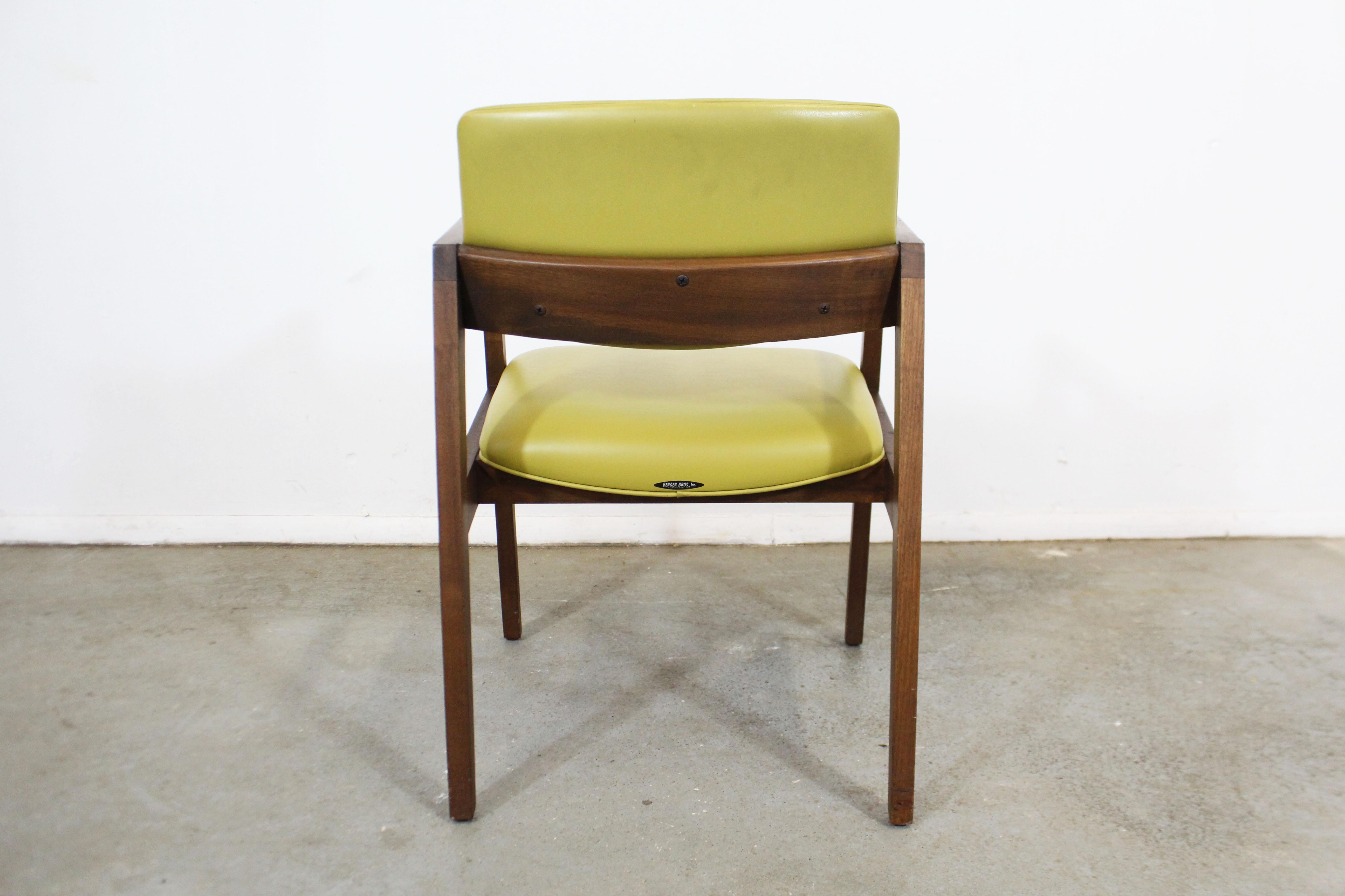 American Mid-Century Modern Yellow Walnut Armchair For Sale