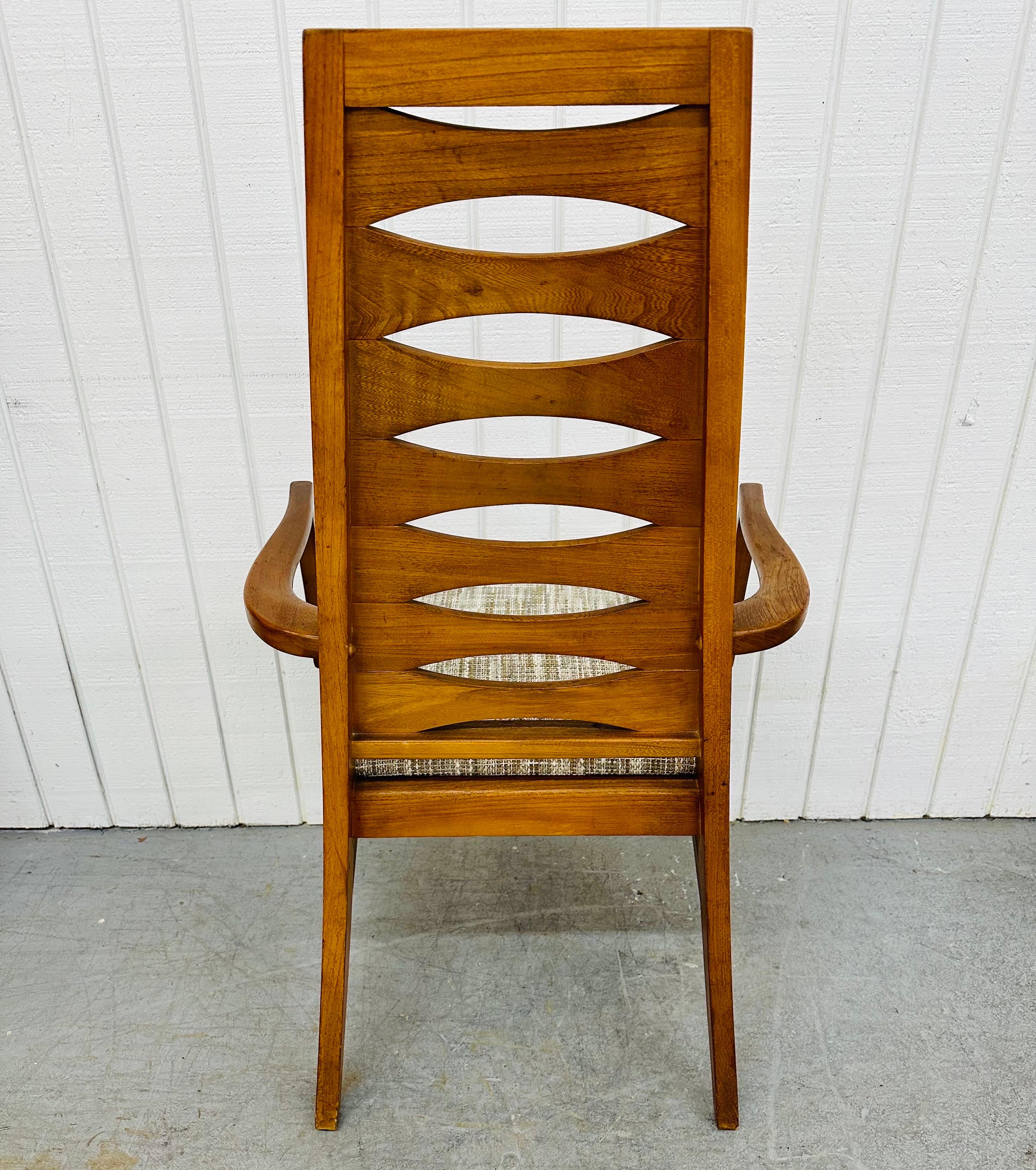 Mid-Century Modern Young Manufacturing Walnut Catseye Dining Chairs - Set of 6 For Sale 1