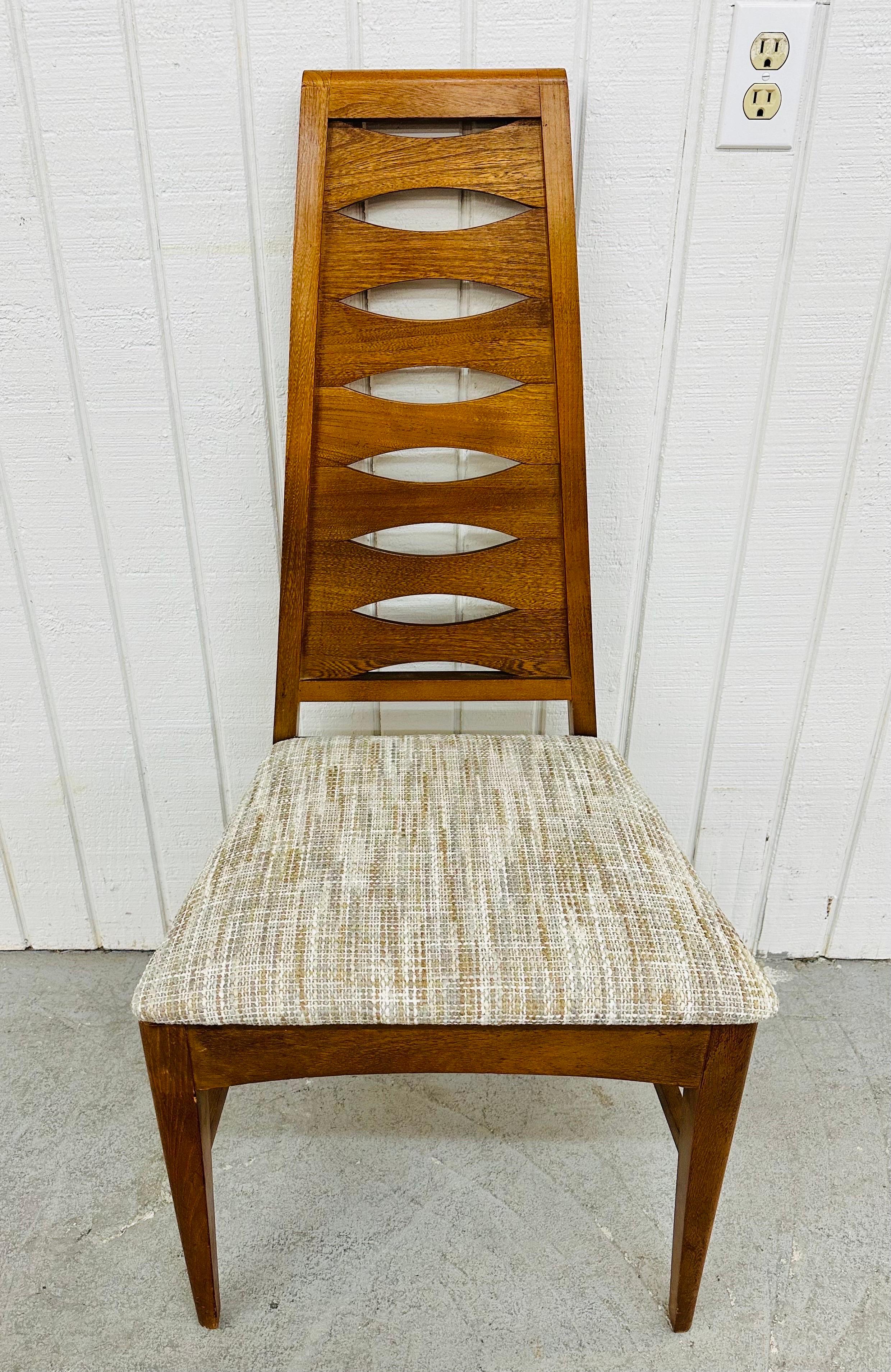 Mid-Century Modern Young Manufacturing Walnut Catseye Dining Chairs - Set of 6 For Sale 2