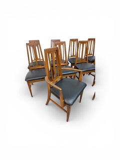 Mid-Century Modern Young Manufacturing Walnut Dining Chairs - Set of 10