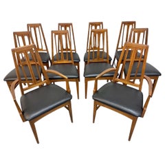 Mid-Century Modern Young Manufacturing Walnut Dining Chairs - Set of 10