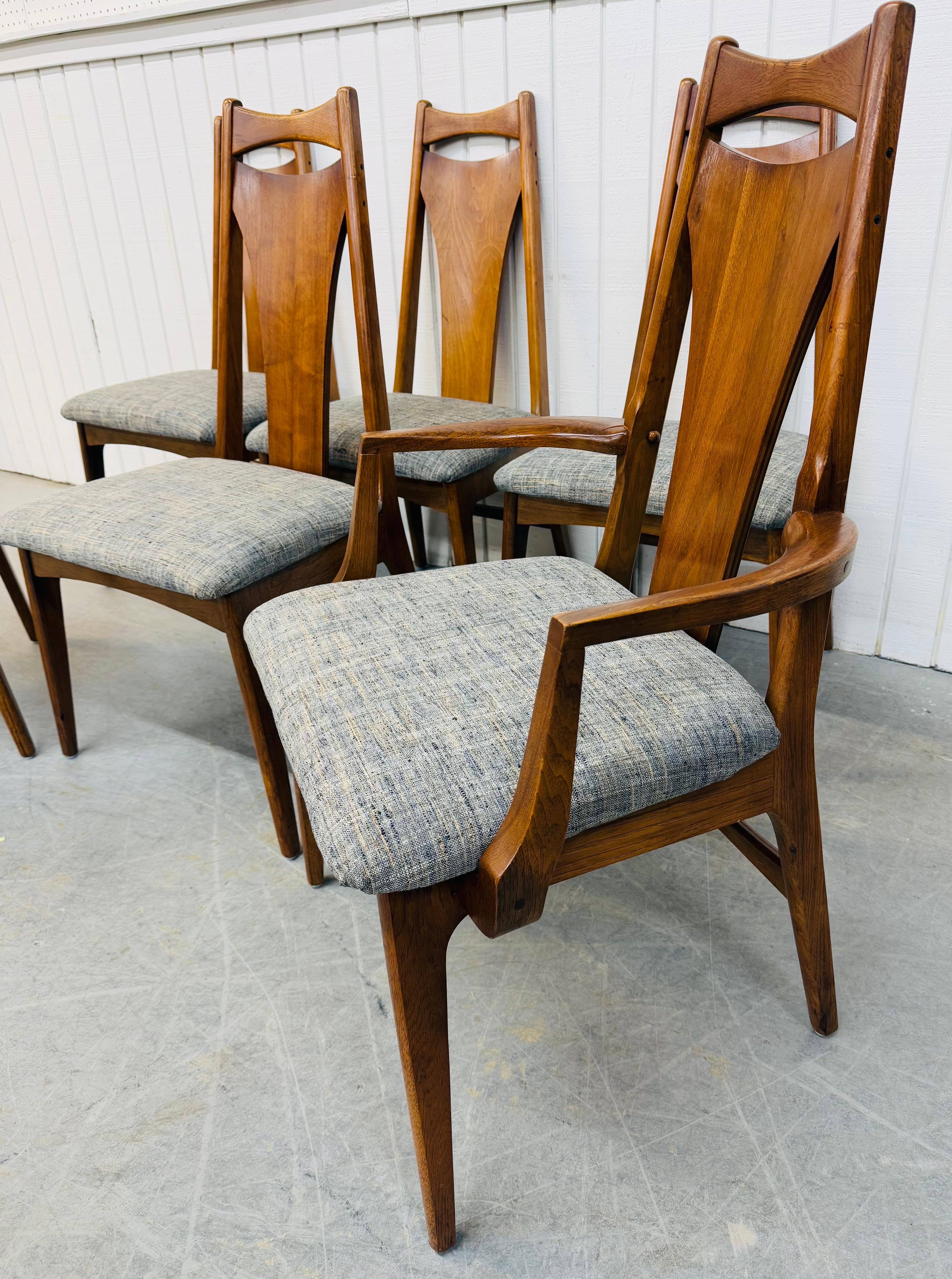 American Mid-Century Modern Young Manufacturing Walnut Dining Chairs - Set of 6