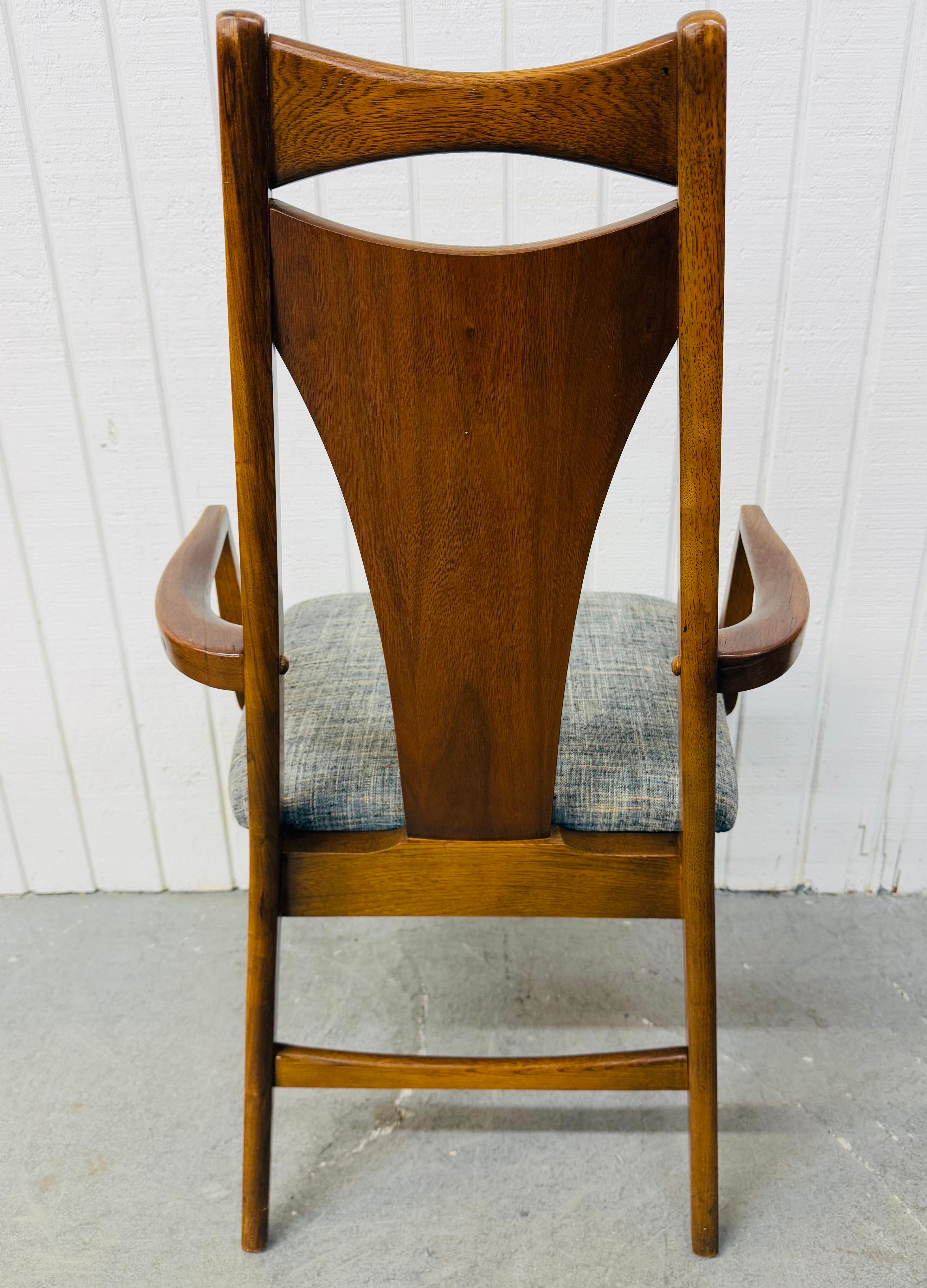 Upholstery Mid-Century Modern Young Manufacturing Walnut Dining Chairs - Set of 6