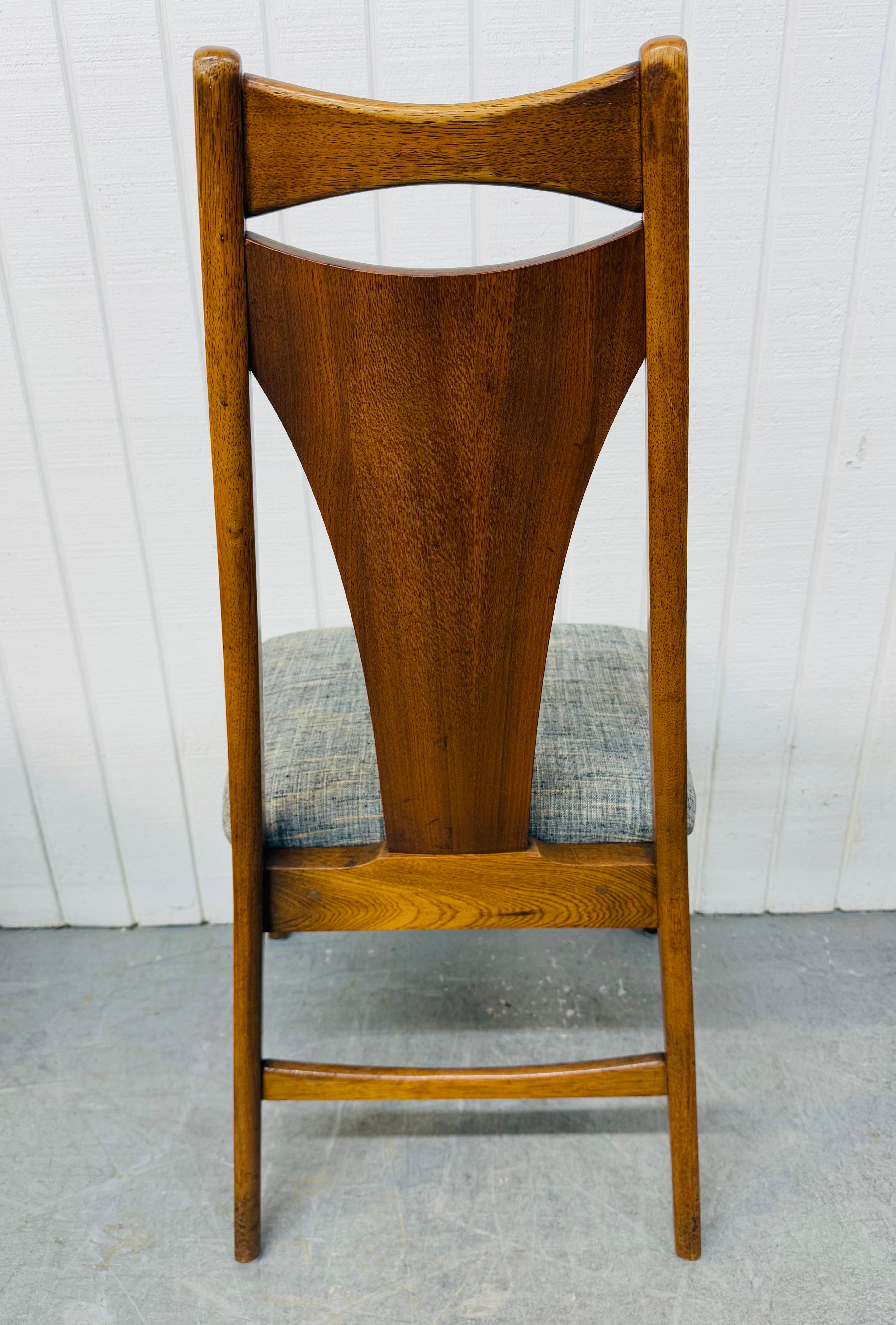 Mid-Century Modern Young Manufacturing Walnut Dining Chairs - Set of 6 3
