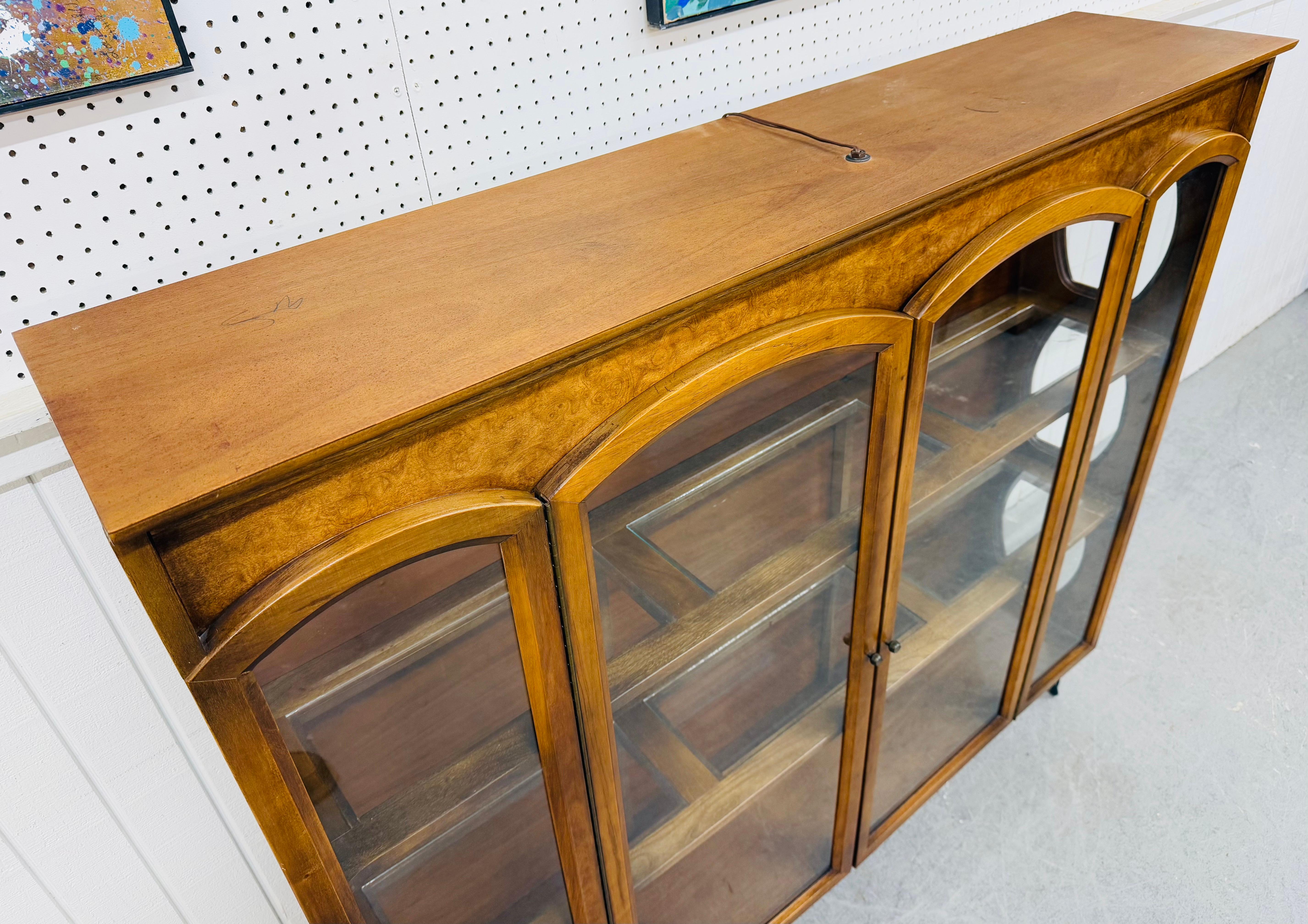 Metal Mid-Century Modern Young Manufacturing Walnut Display Case