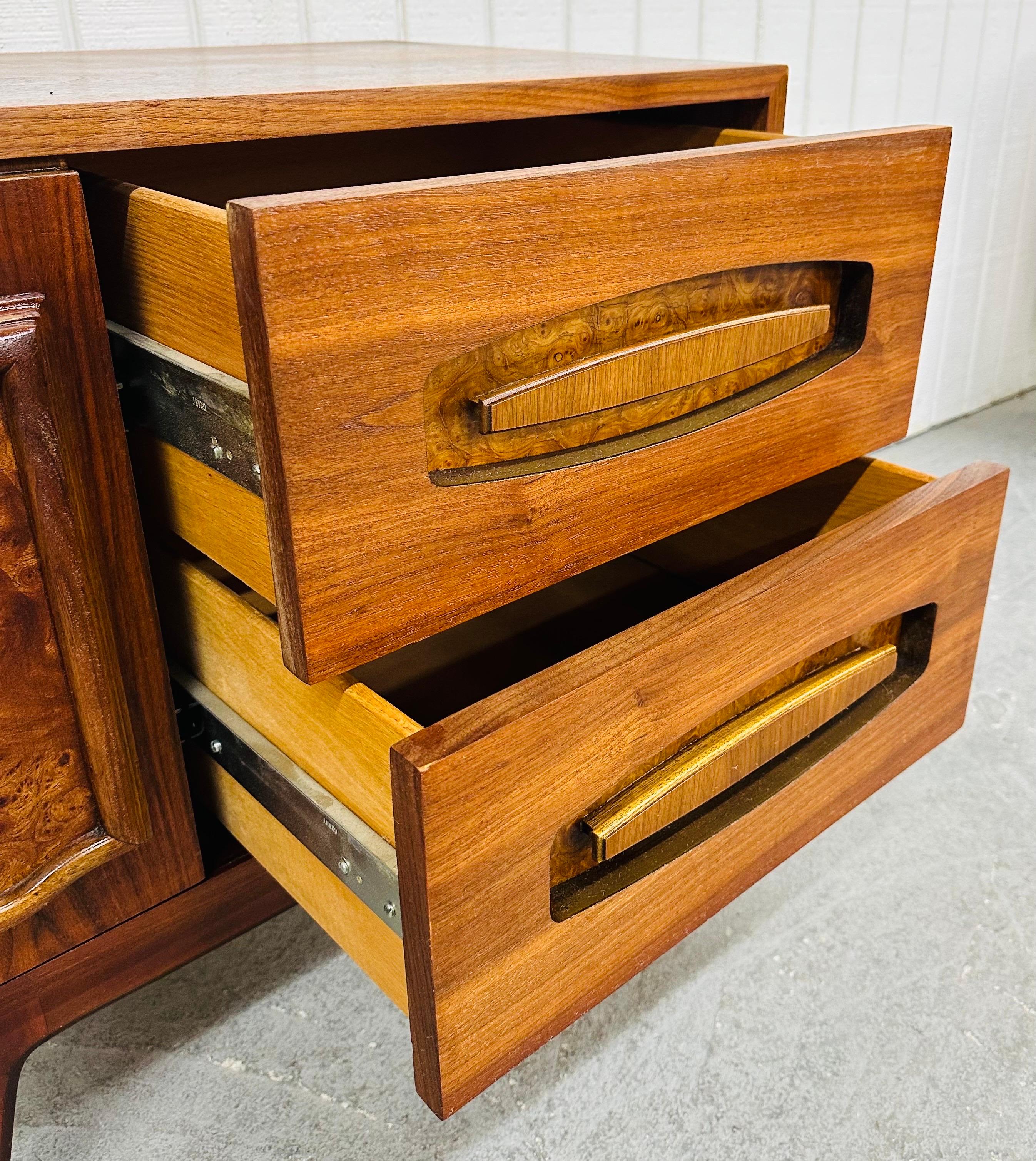 Mid-Century Modern Young Manufacturing Walnut Nightstands - Set of 2 2