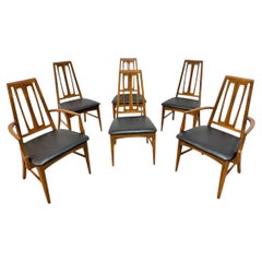 Mid-Century Modern Young MFG CO. Sillas de comedor de nogal - Juego de 6 - ¡Restauradas!
