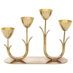 Mid-Century Modern Ystad Metall Candelabras in Brass by  Gunnar Ander 