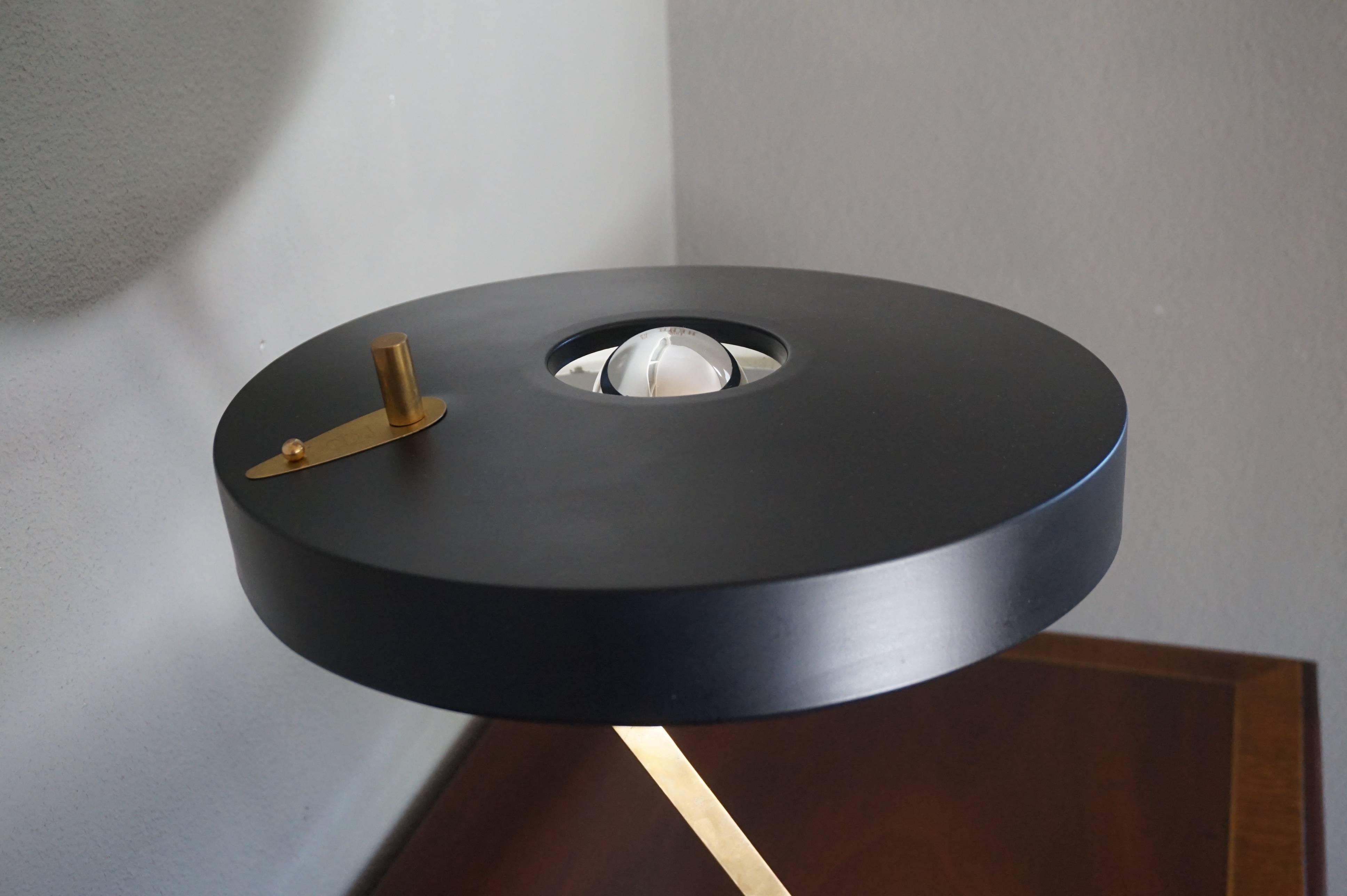 Metal Mid-Century Modern Z Shape Table or Desk Lamp by Louis Kalff for Philips, 1953