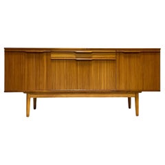 Vintage Mid Century Modern Zebrawood Sideboard Credenza Drop Front Bar Cabinet 1960s