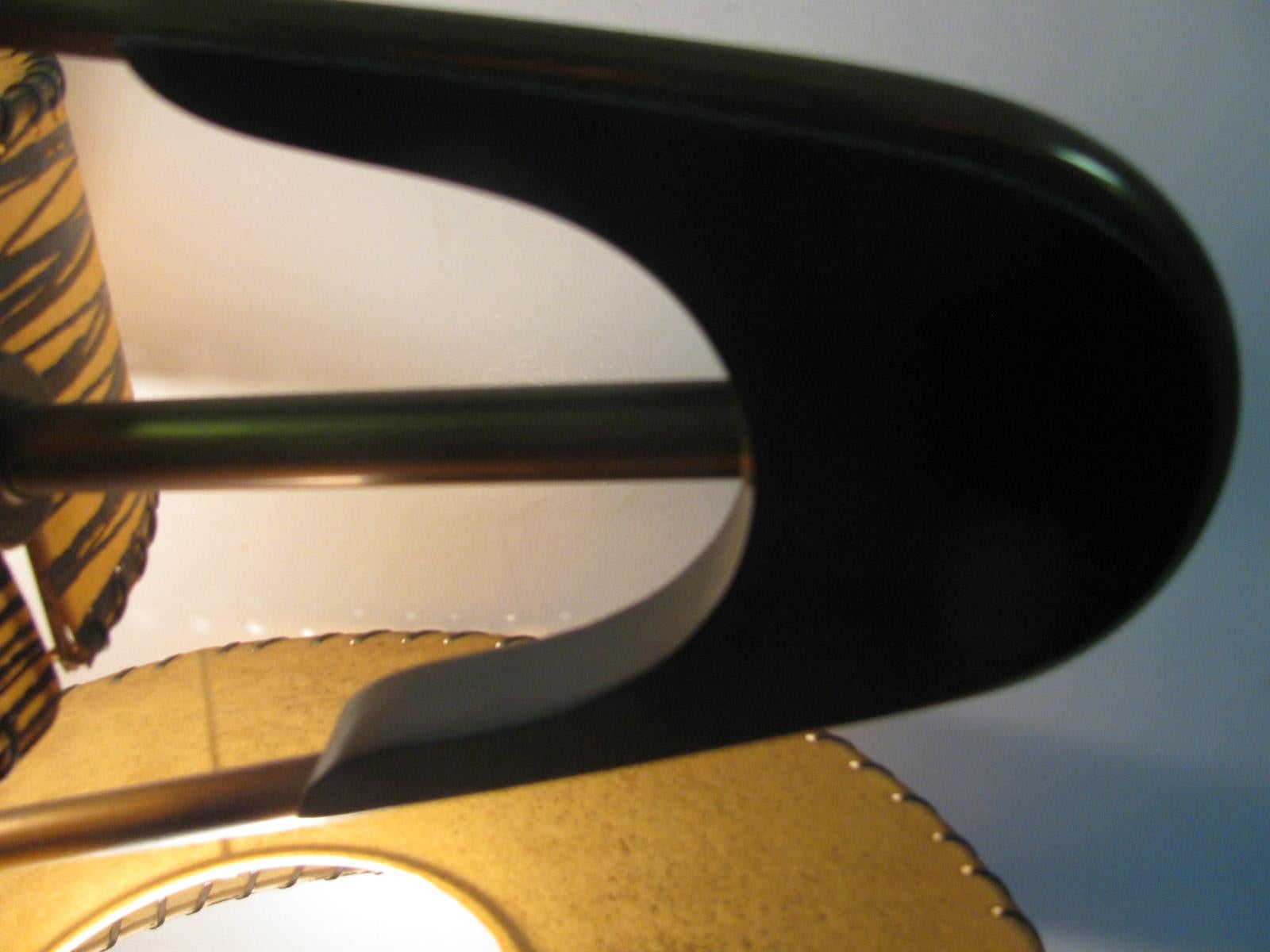 American Mid-Century Modern Zee Lamp with Tambourine Shades by Majestic Lamp Co.