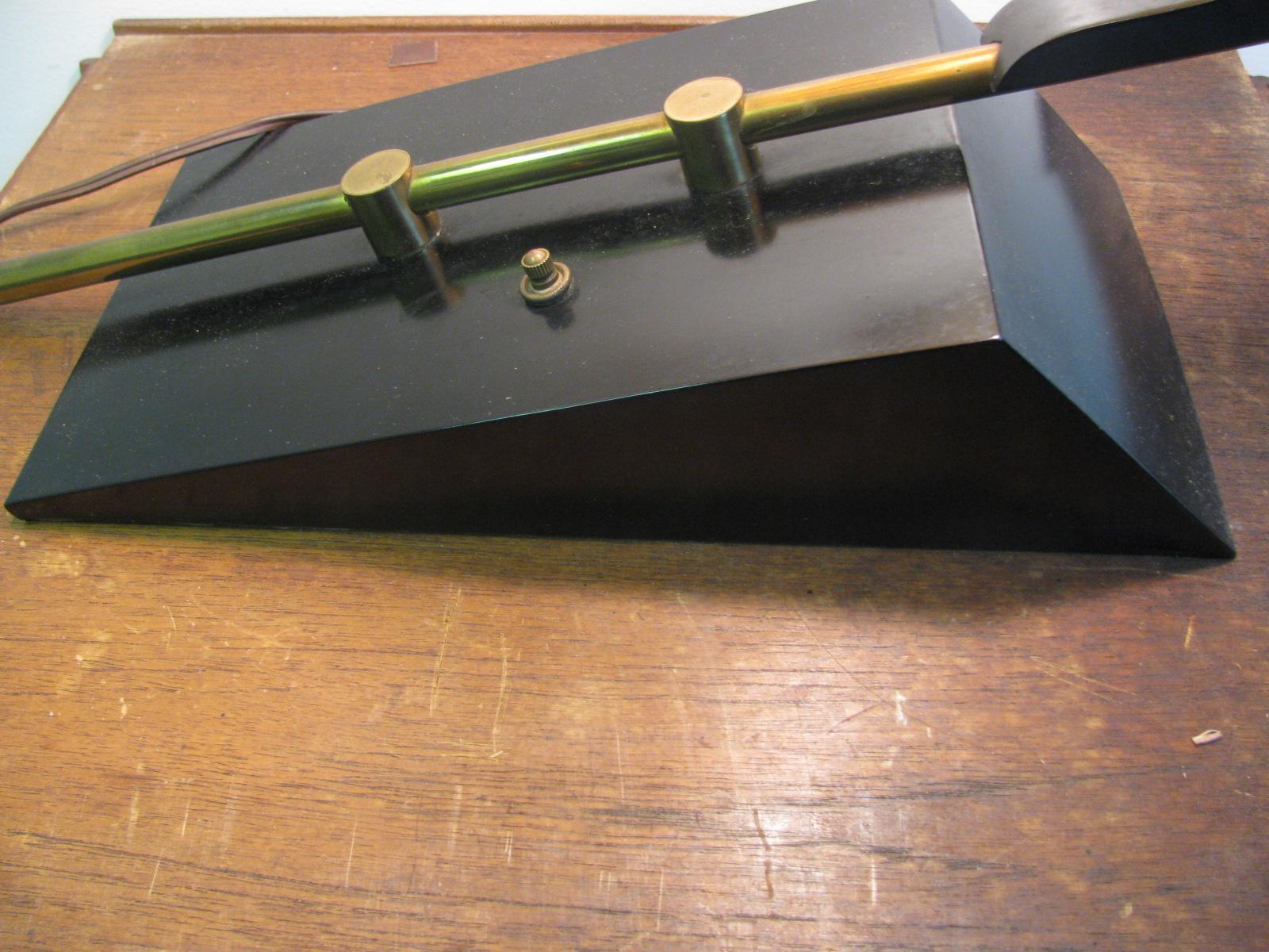Ebonized Mid-Century Modern Zee Lamp with Tambourine Shades by Majestic Lamp Co.