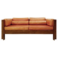 Mid-Century Modern "Zelda" Sofa in Cognac Leather by Sergio Asti for Poltronova