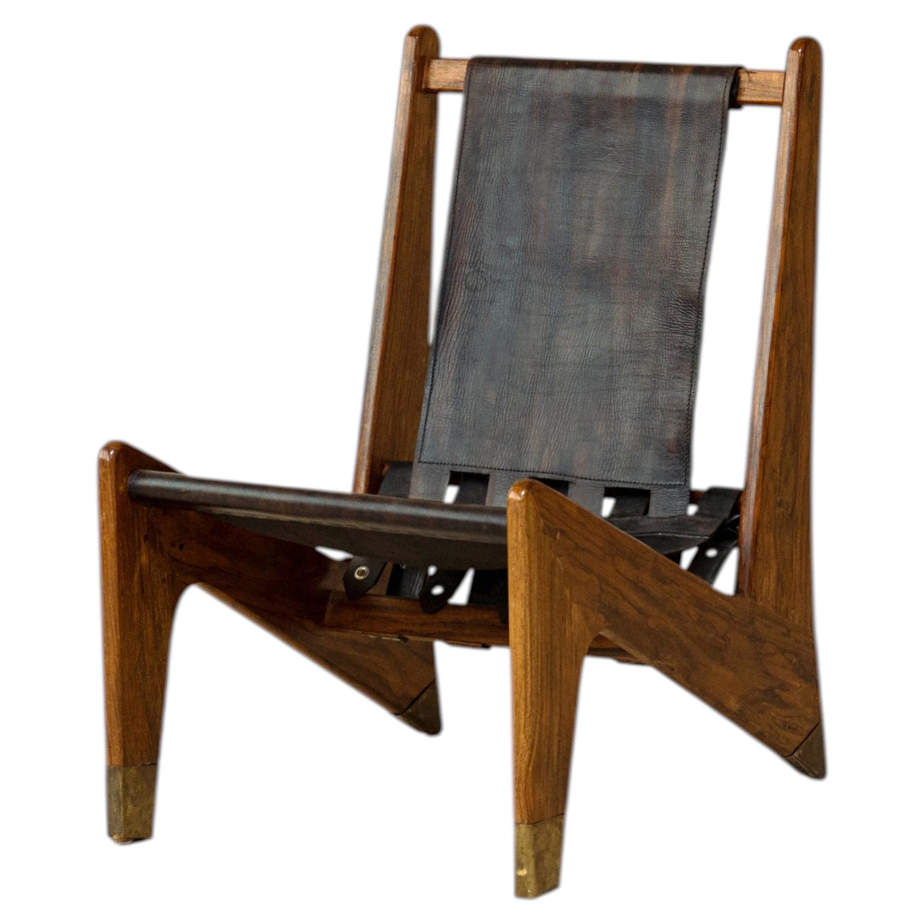 Fauteuil Zig-Zag moderne du milieu du siècle par Lina Bo Bardi et Giancarlo Palanti