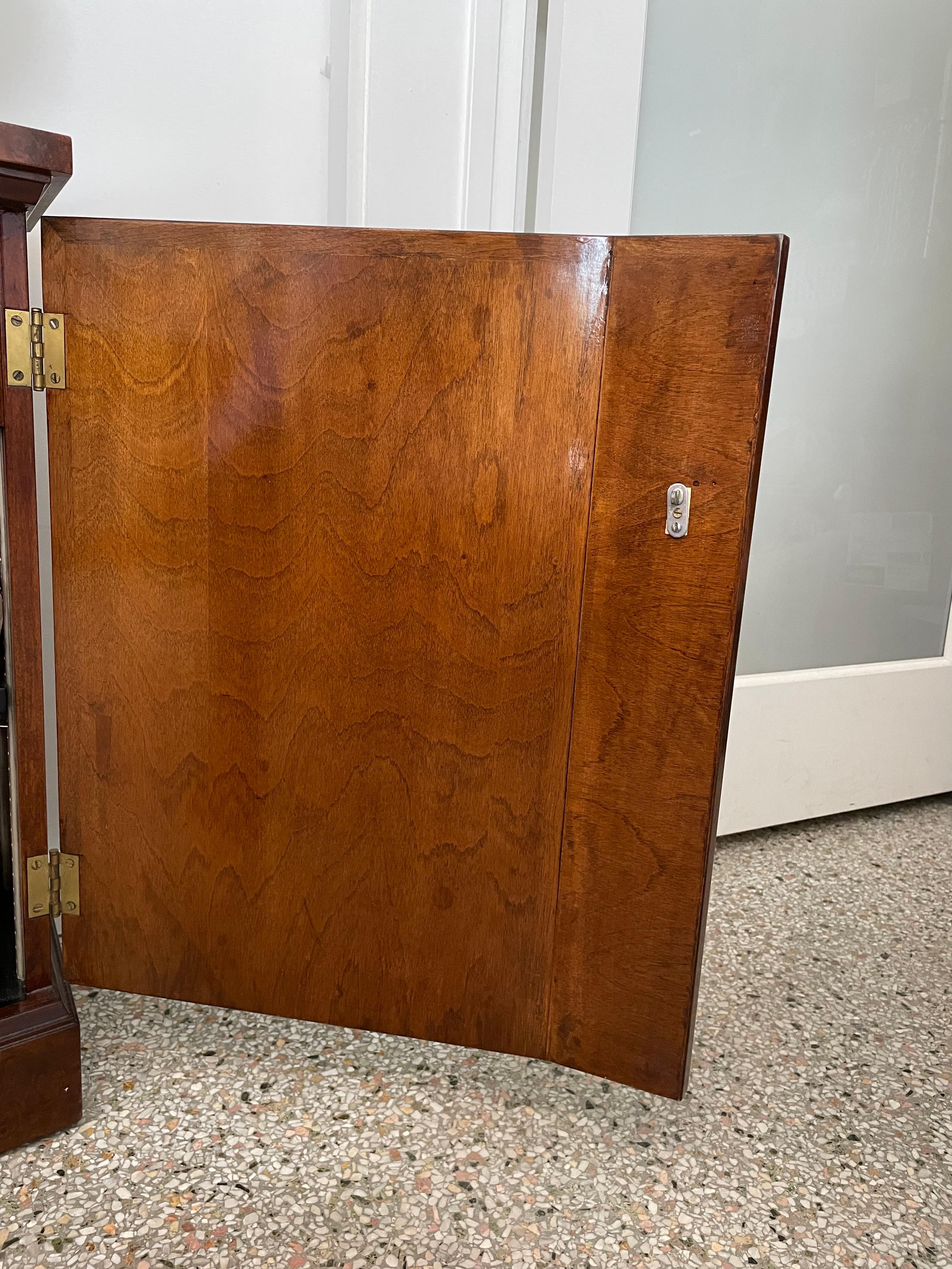 Burlwood Console Cabinet with Wall Mirror For Sale 1