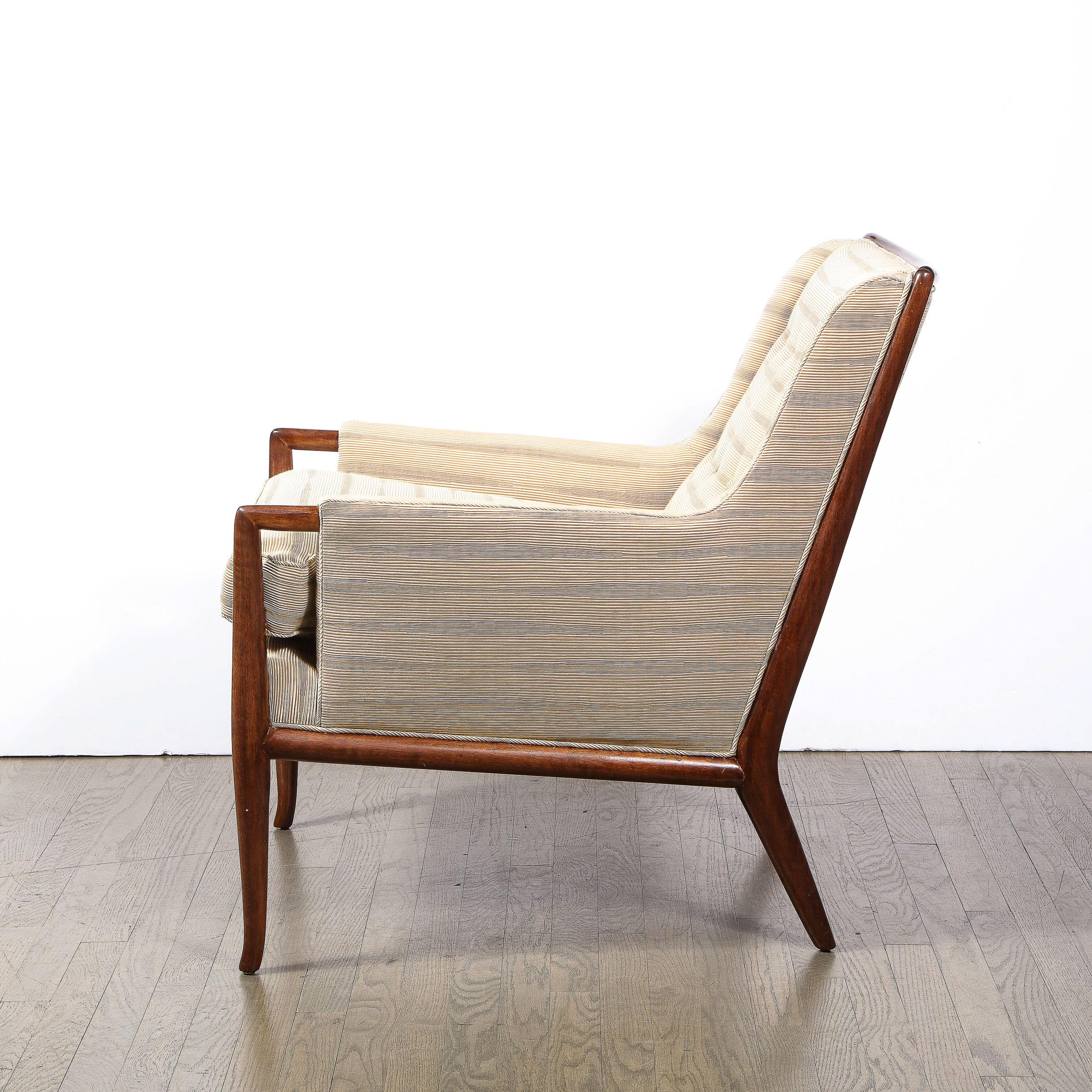 Sillón moderno de mediados de siglo con respaldo de botones de nogal by Robsjohn-Gibbings en venta 4