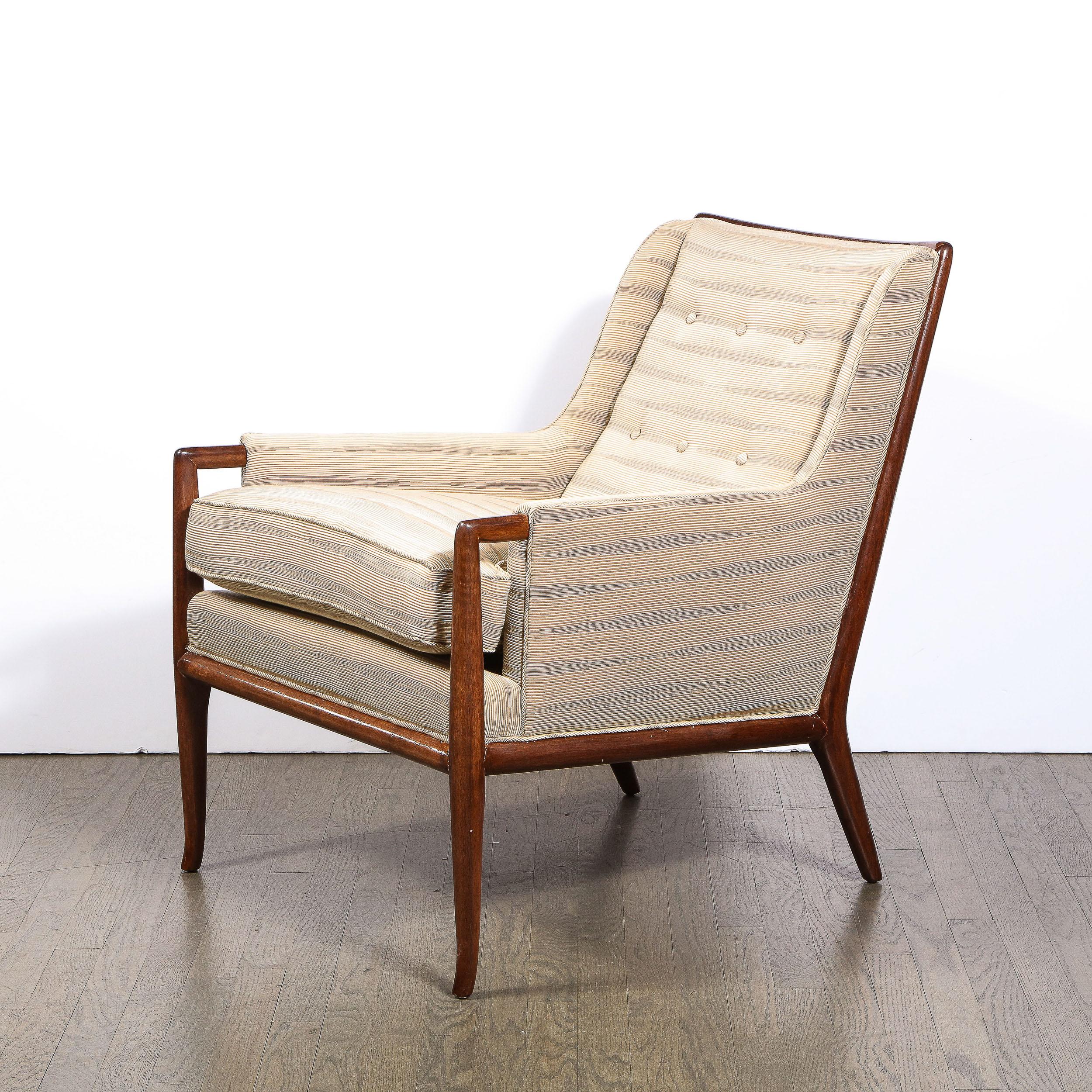 Mid-Century Modern Walnut Button Back Arm Chair by Robsjohn-Gibbings For Sale 6