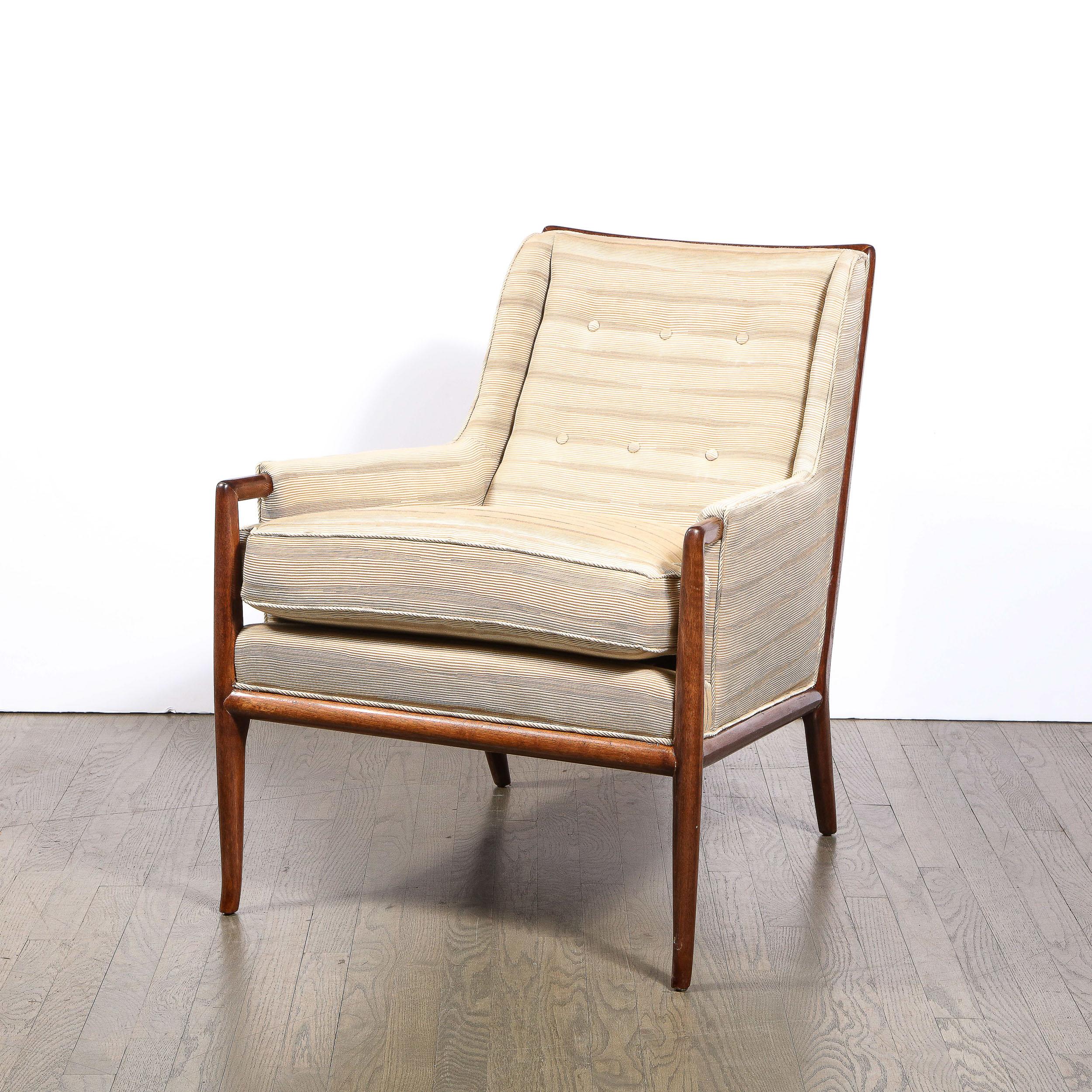 Mid-Century Modern Walnut Button Back Arm Chair by Robsjohn-Gibbings For Sale 7