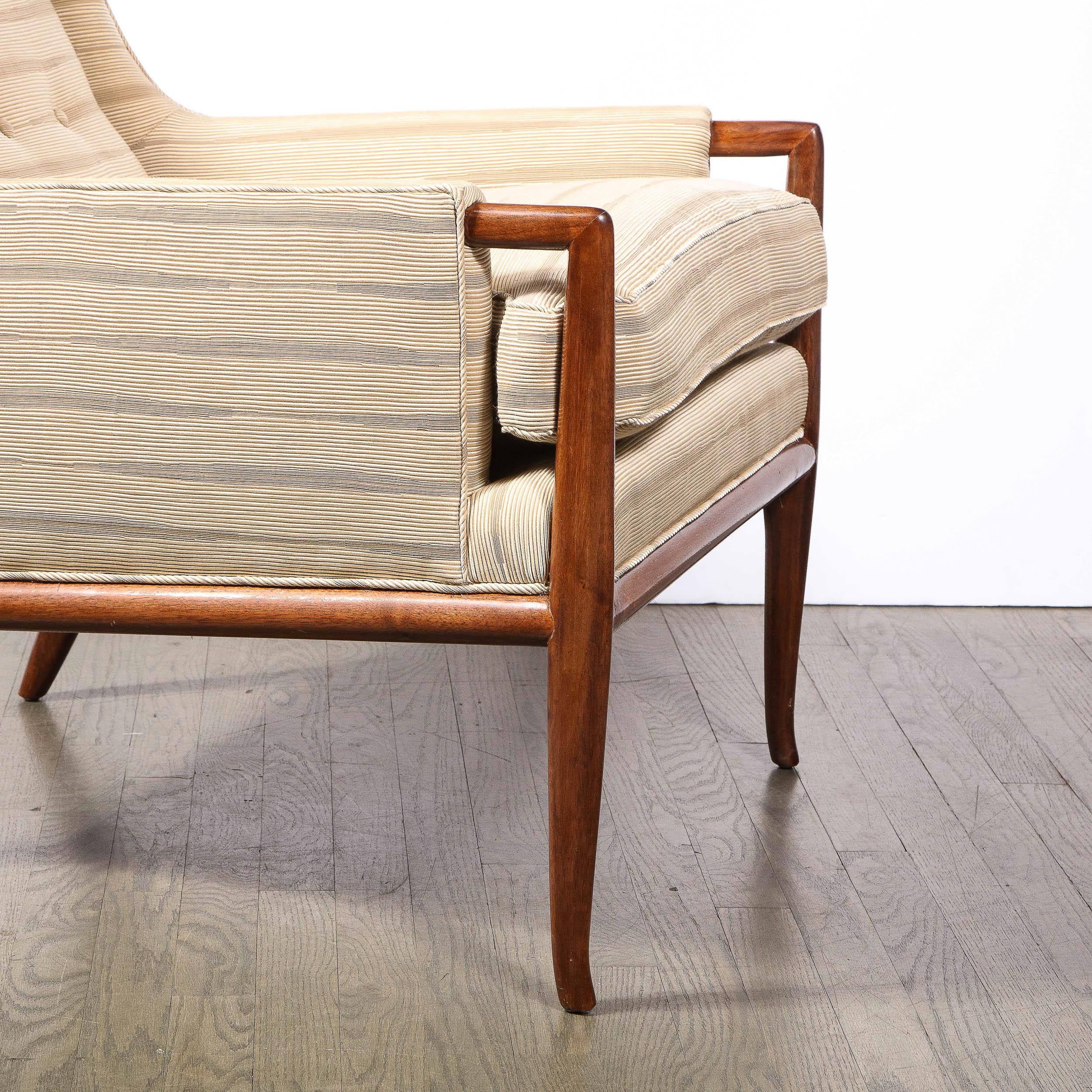 Mid-20th Century Mid-Century Modern Walnut Button Back Arm Chair by Robsjohn-Gibbings For Sale