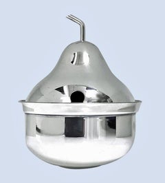 Mid-century modernism silver plate Pear Italian Jam or Honeypot
