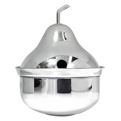 Vintage Mid-century modernism silver plate Pear Italian Jam or Honeypot