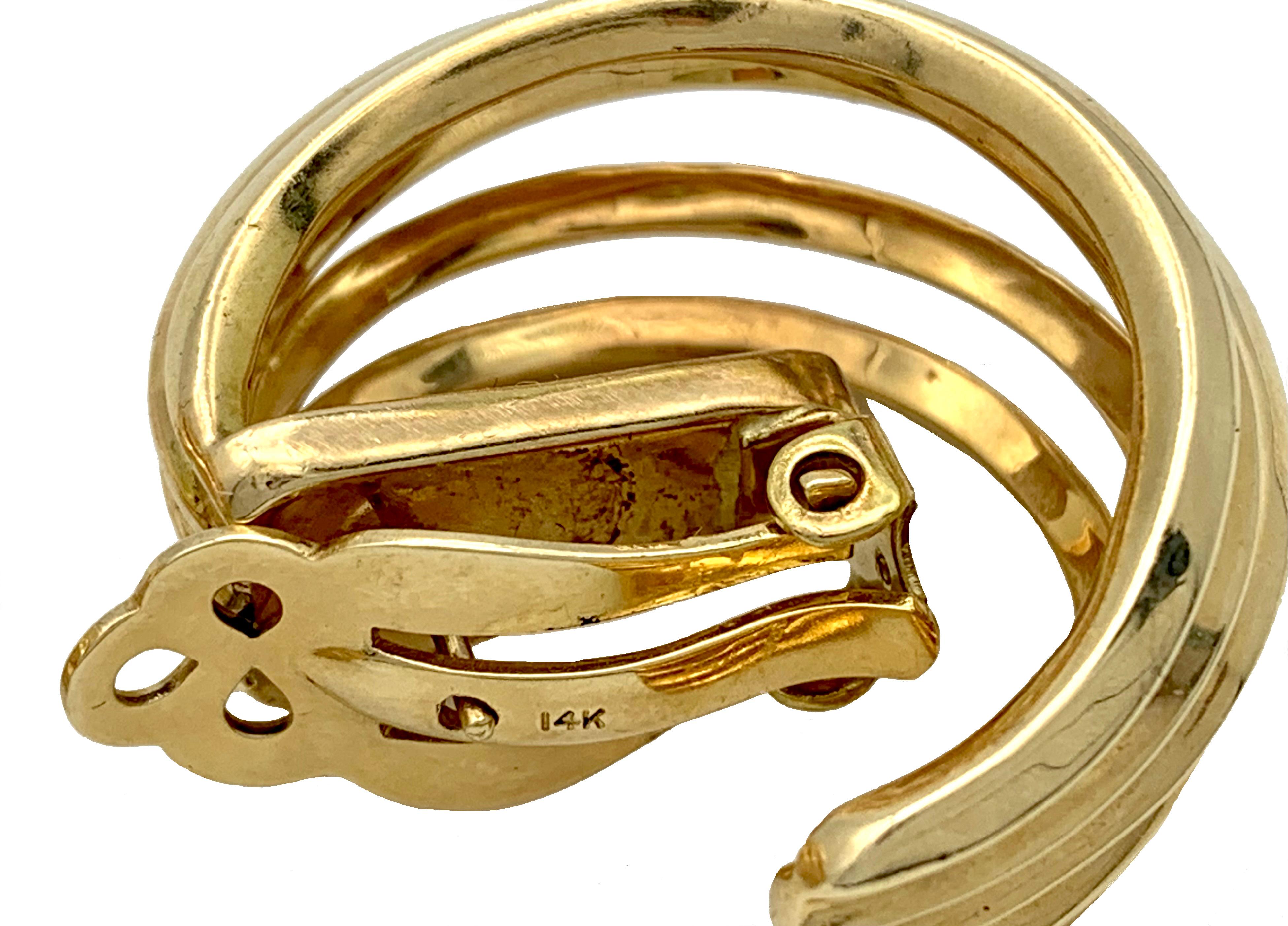 Ohrclips aus 14 Karat Gold für durchbrochene Ohrringe im Zustand „Gut“ im Angebot in Munich, Bavaria