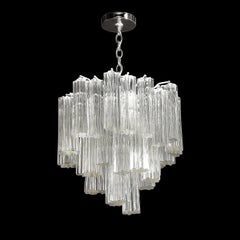 Mid-Century Modernist 3-Tier Hand-Blown Murano Glass Solid Tronchi Chandelier