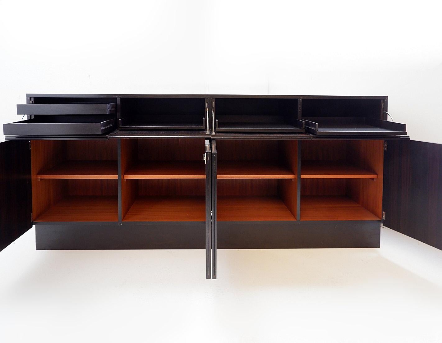Mid-century modernist 4-door sideboard by De Coene - 1960s For Sale 6