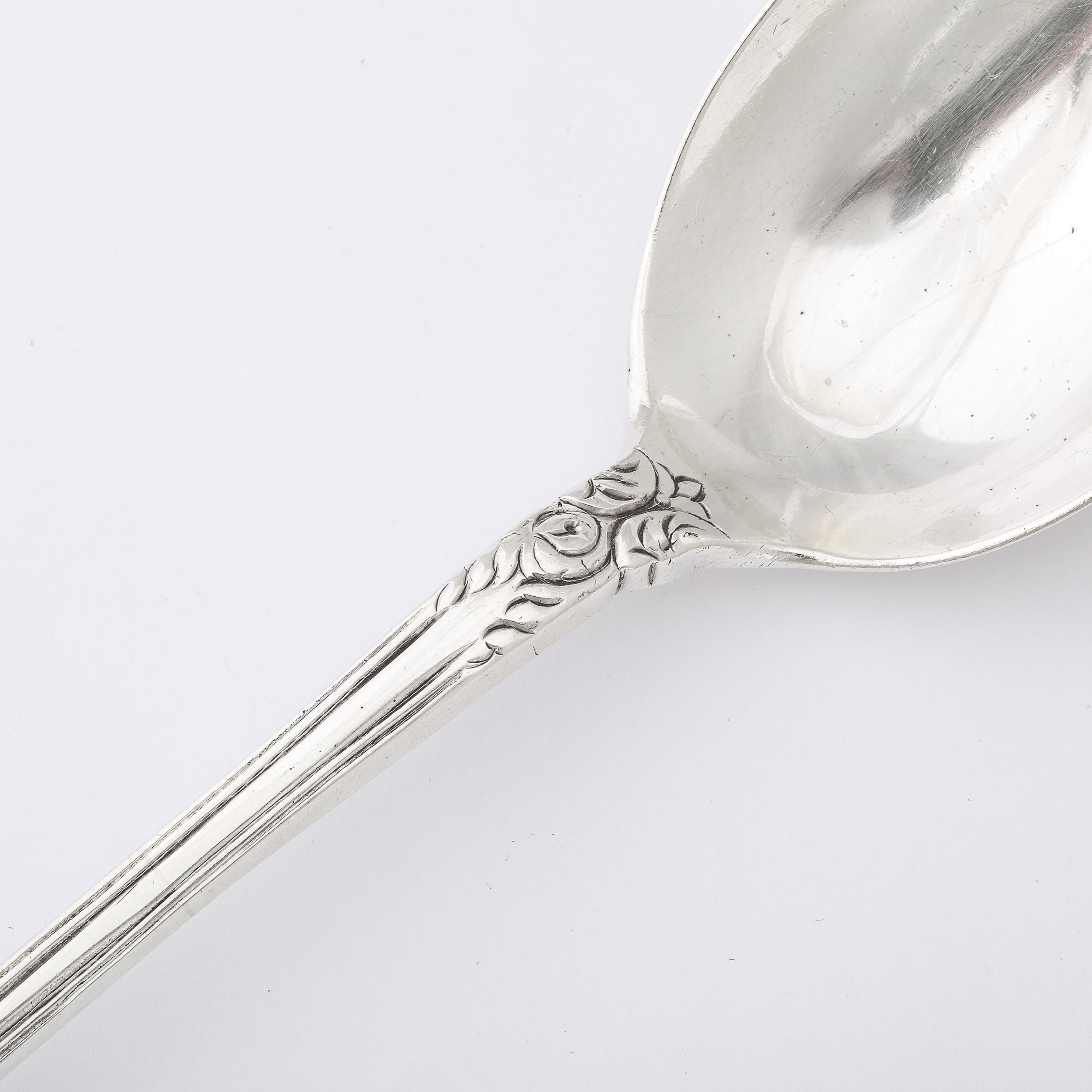 Mid-20th Century Mid-Century Modernist .925 Sterling Silver Serving Spoon Signed G. Amara  For Sale