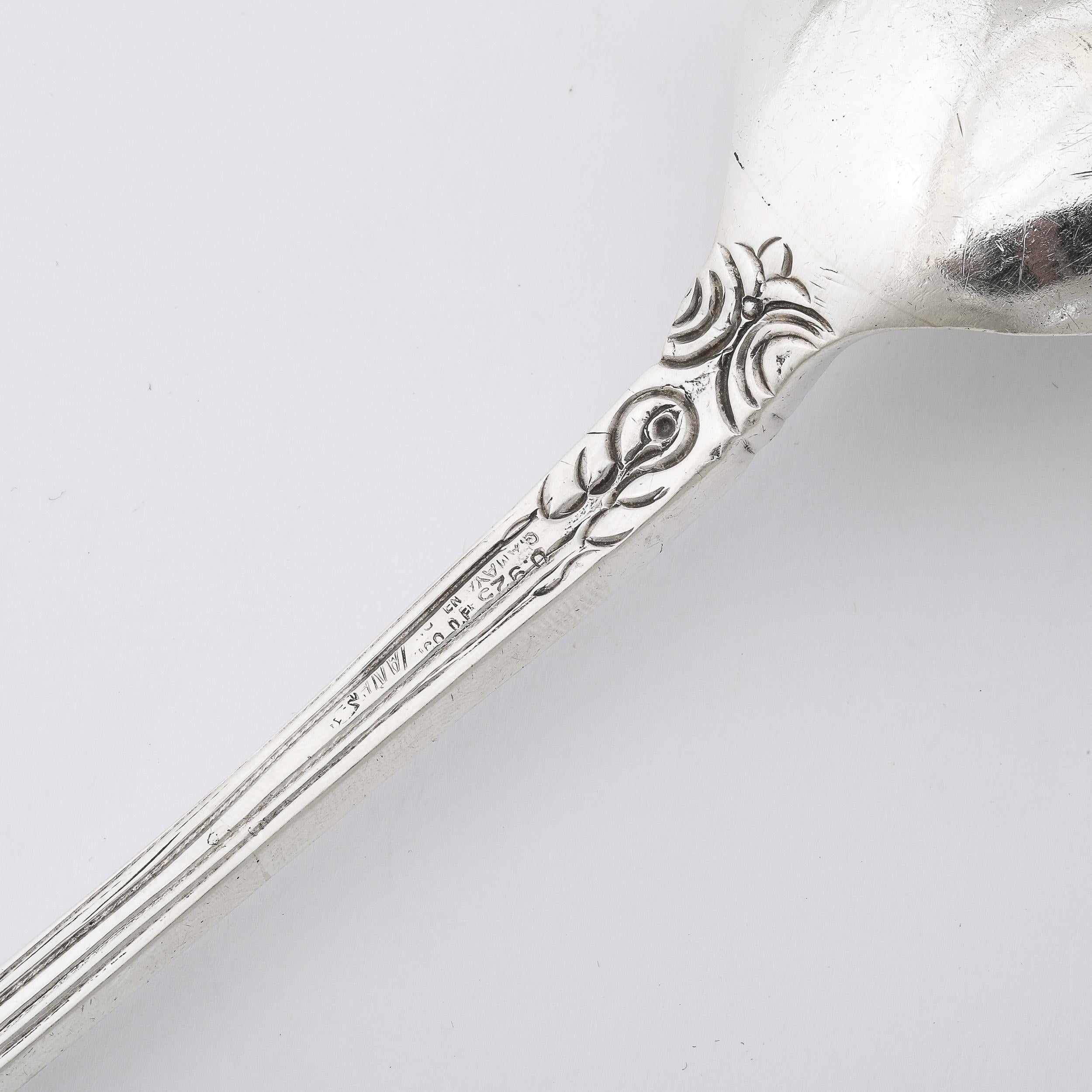 Mid-Century Modernist .925 Sterling Silver Serving Spoon Signed G. Amara  For Sale 1