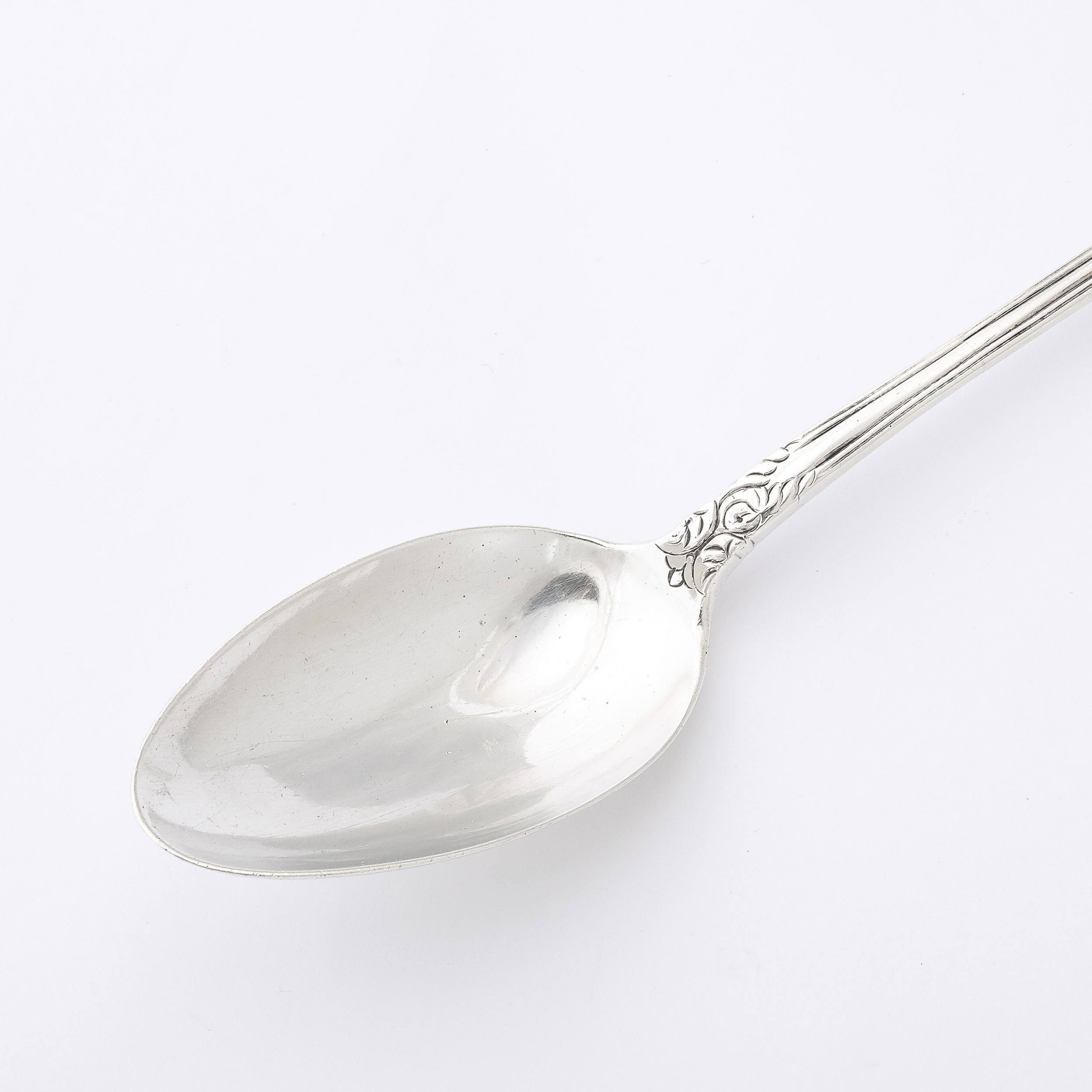 Mid-Century Modernist .925 Sterling Silver Serving Spoon Signed G. Amara  For Sale 5