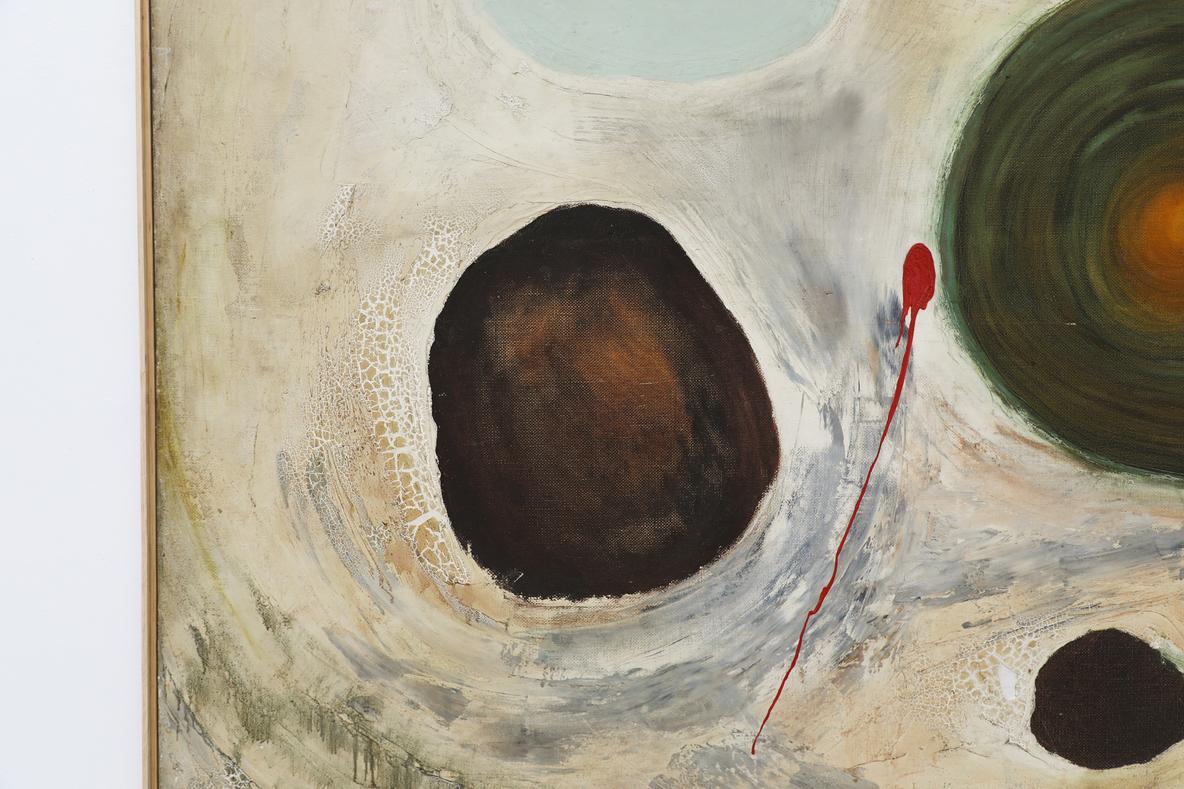 Mid-Century Modernist Abstract Acrylic Painting, Unsigned In Good Condition In Los Angeles, CA