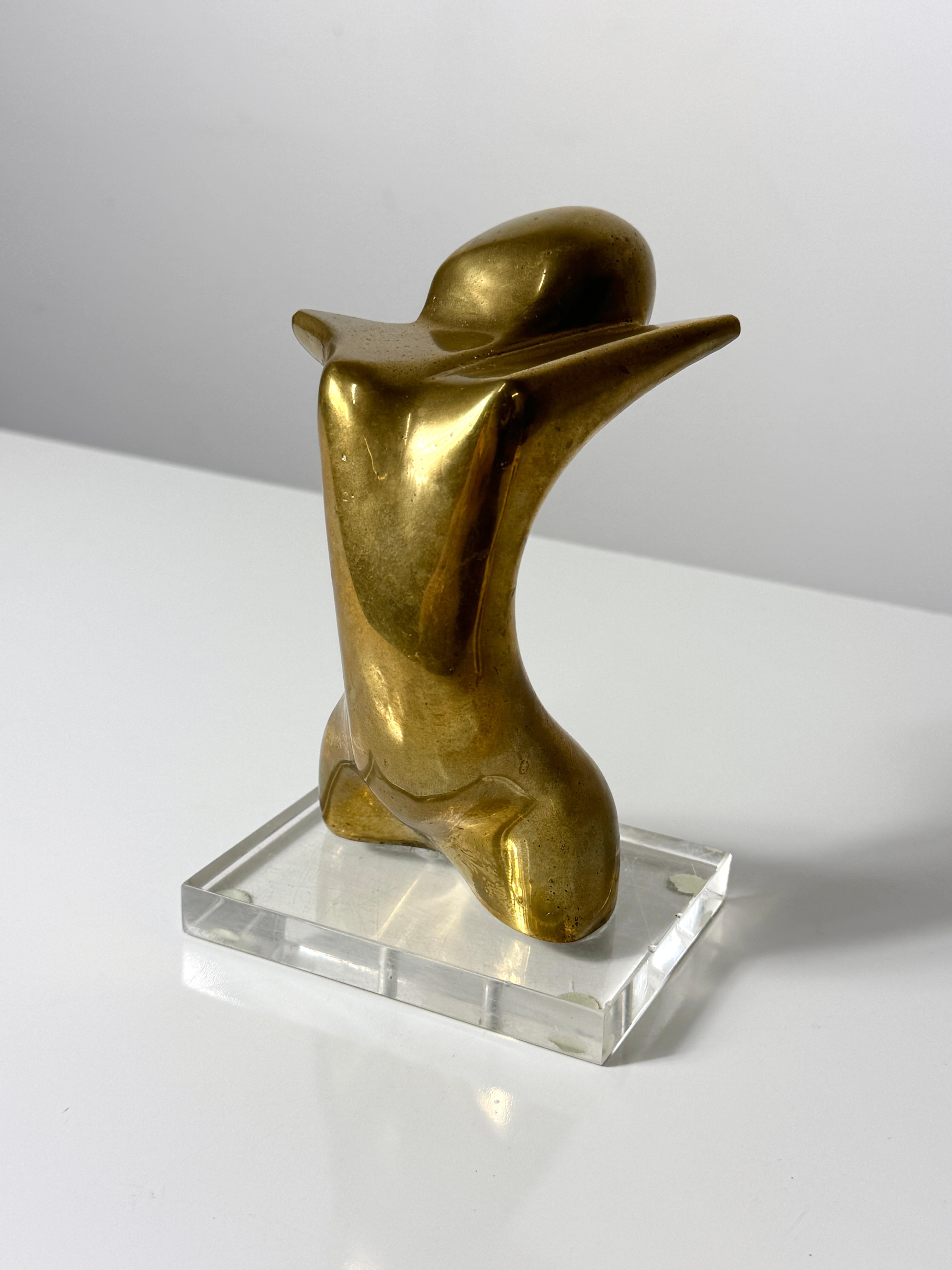 Escultura Modernista de Mediados de Siglo Torso Femenino Abstracto de Bronce Adriana Banfi Attr Moderno de mediados de siglo en venta