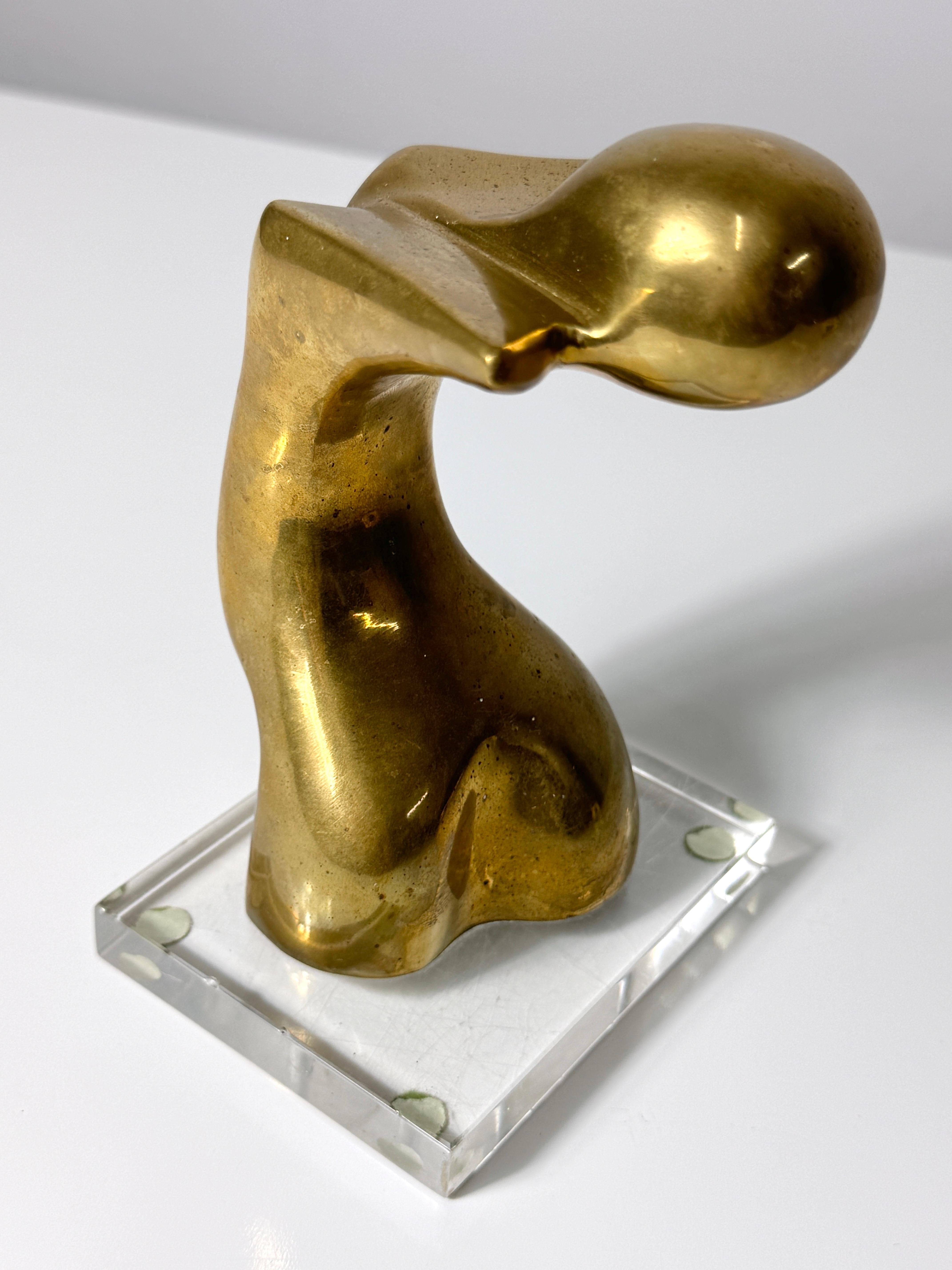 Escultura Modernista de Mediados de Siglo Torso Femenino Abstracto de Bronce Adriana Banfi Attr finales del siglo XX en venta