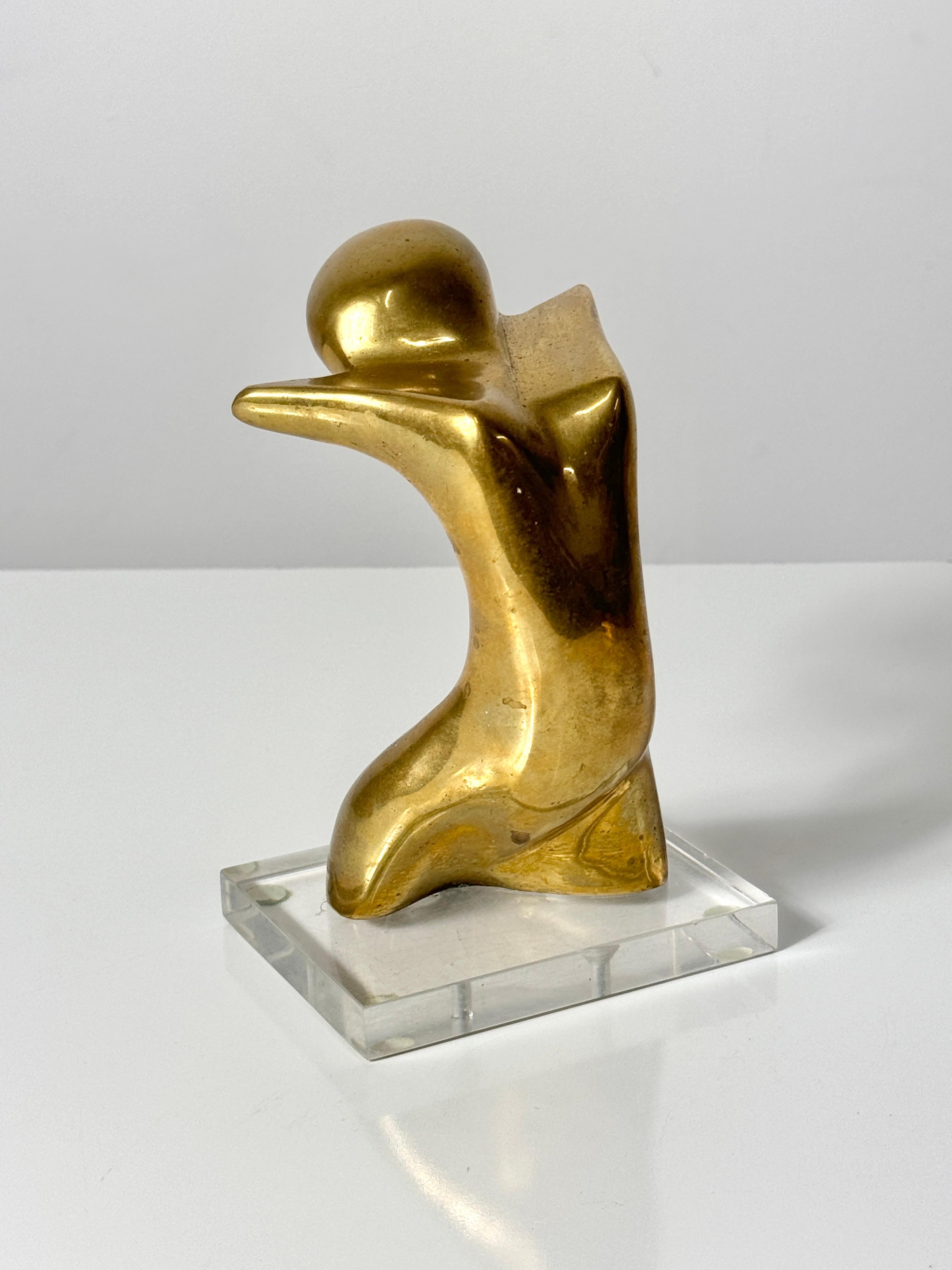 Escultura Modernista de Mediados de Siglo Torso Femenino Abstracto de Bronce Adriana Banfi Attr en venta 2
